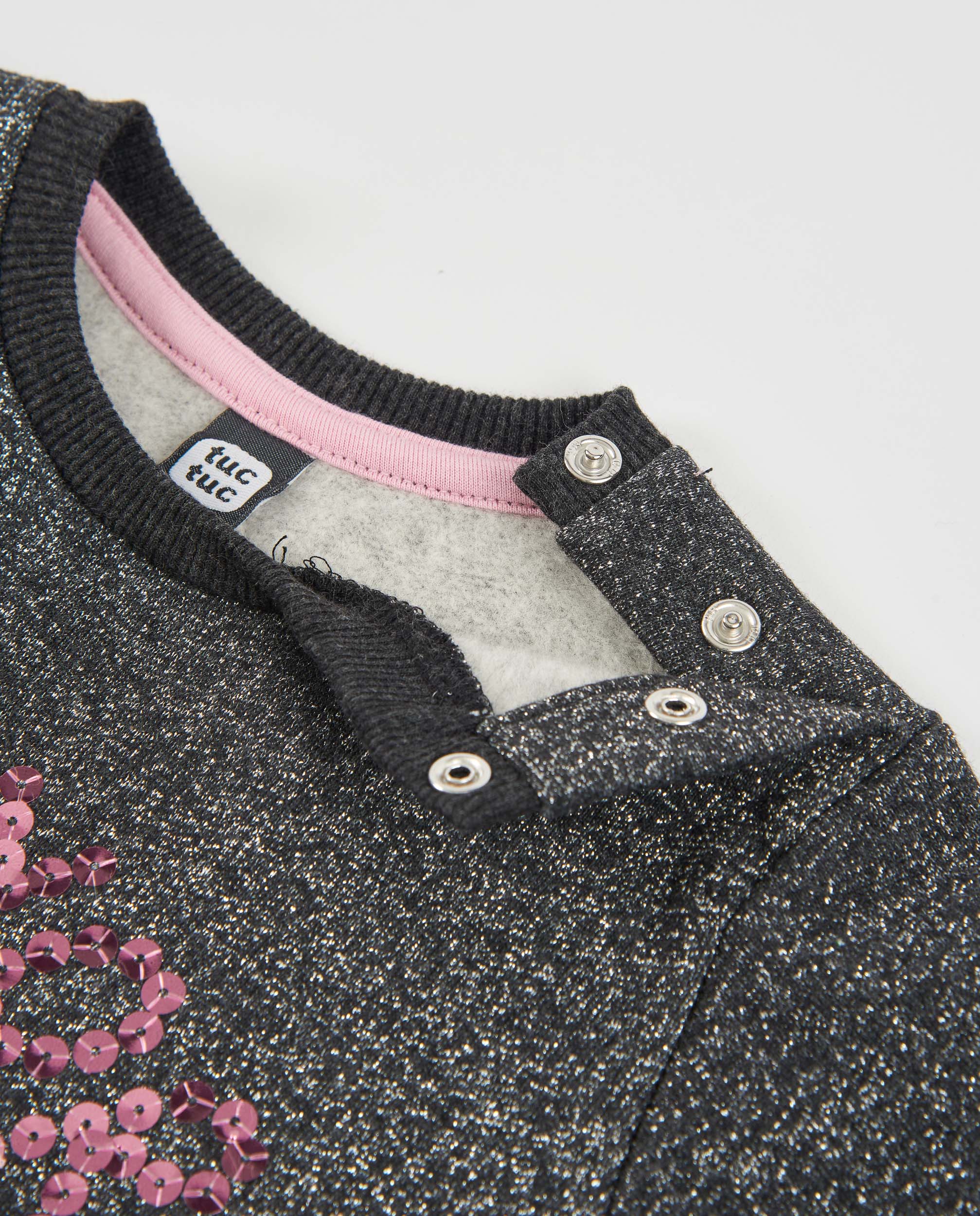 TucTuc Vestiti abito bambina felpa tulle grigio rosa