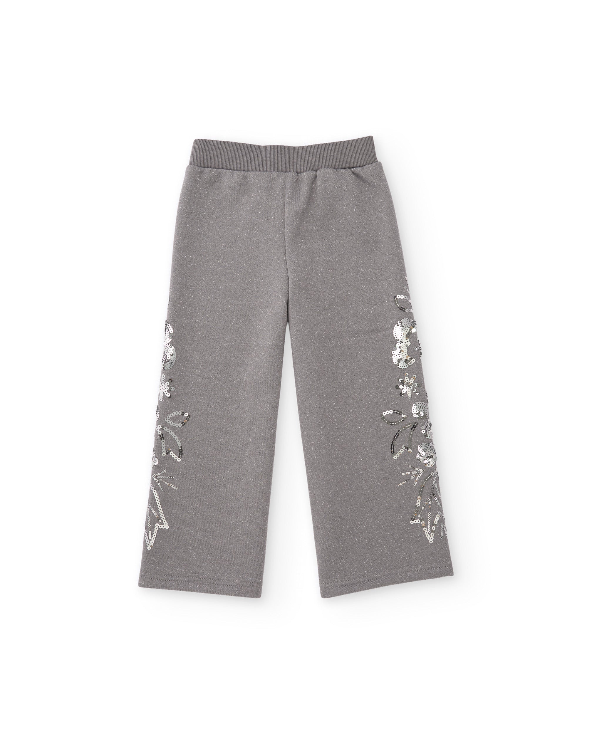 TucTuc Pantaloni bambina grigio ricami floreali 8 anni