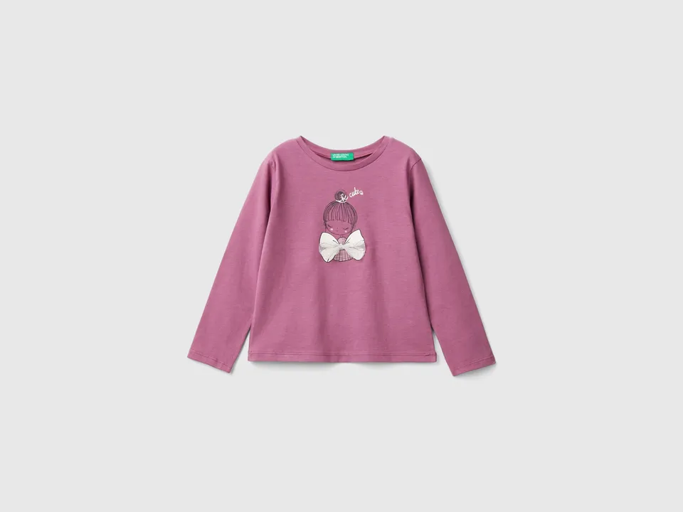 Benetton T-shirt bimba cotone biologico tulle taglia 104