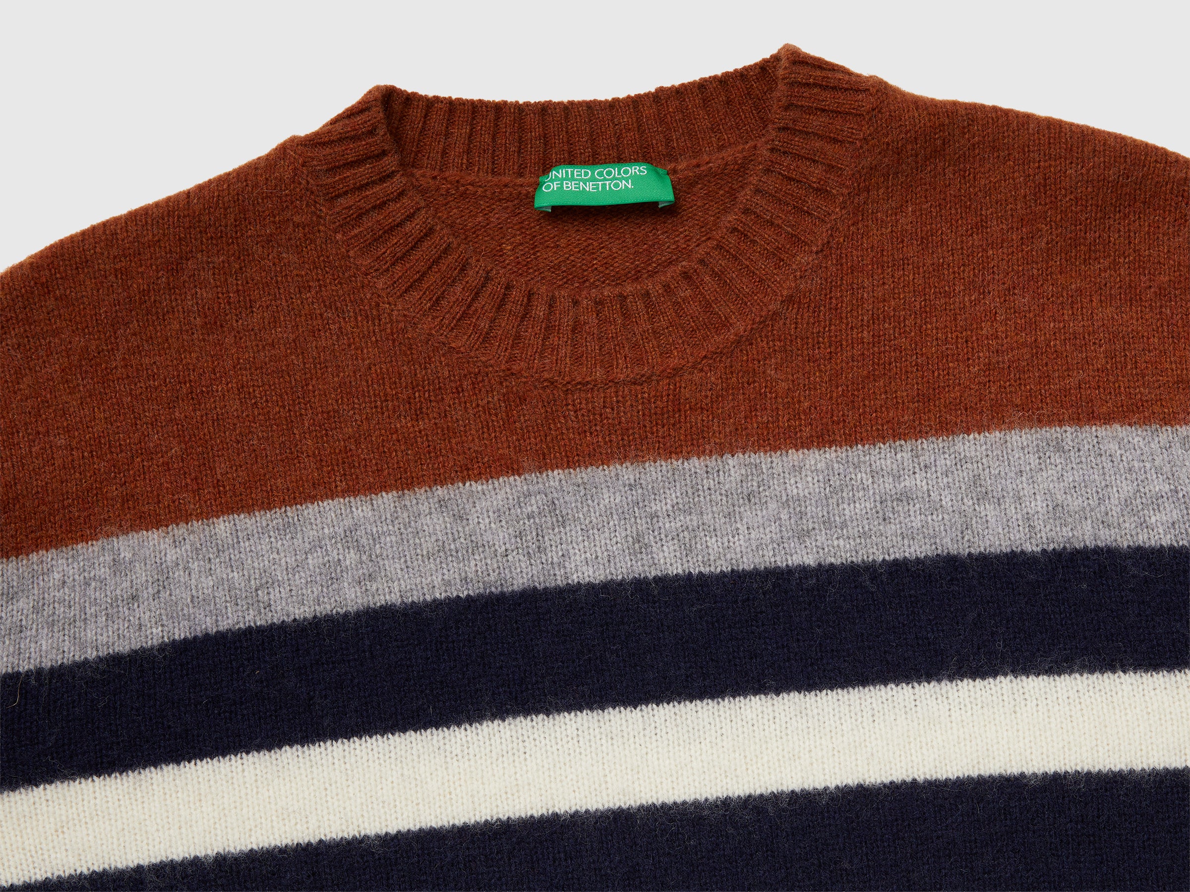 United Colors of Benetton Maglione righe lana Shetland maniche lunghe