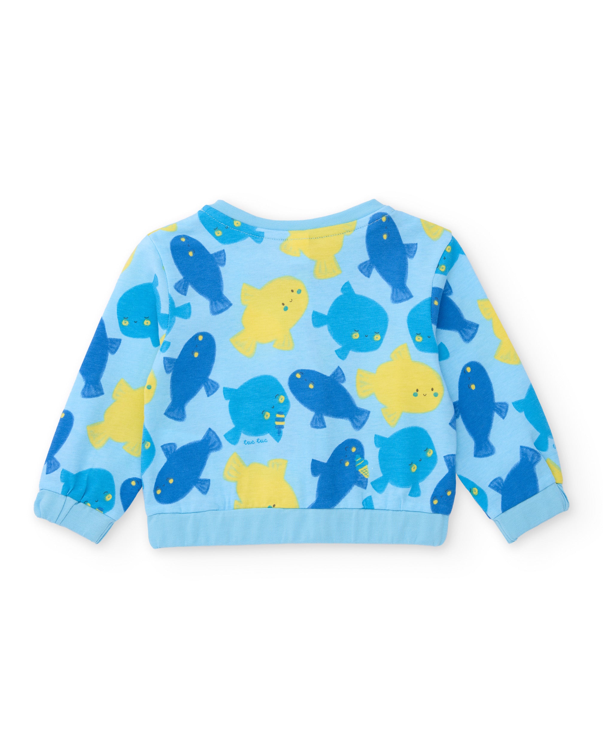 TucTuc Completi tre pezzi neonato blu pesci 3 pezzi