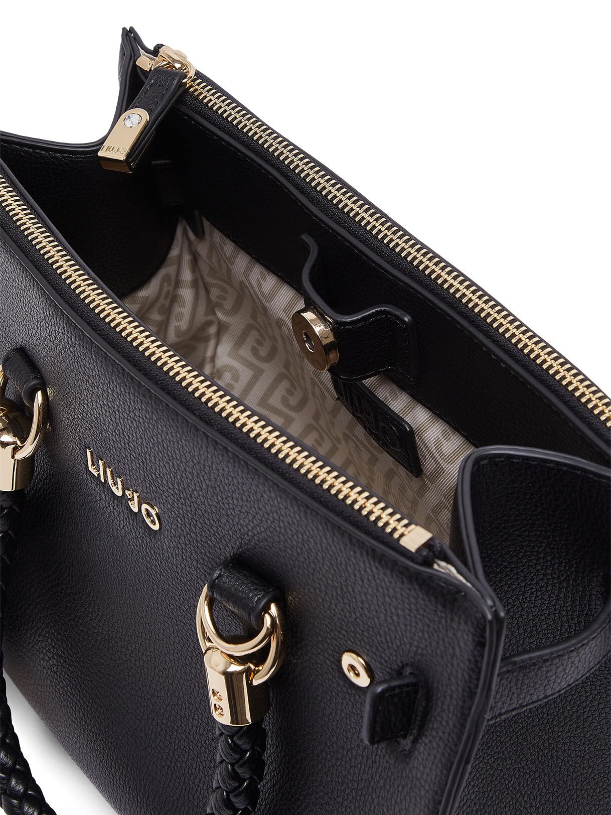 Liu Jo Borsa Satchel Piccola Nera S 27x12x21 cm con Charm