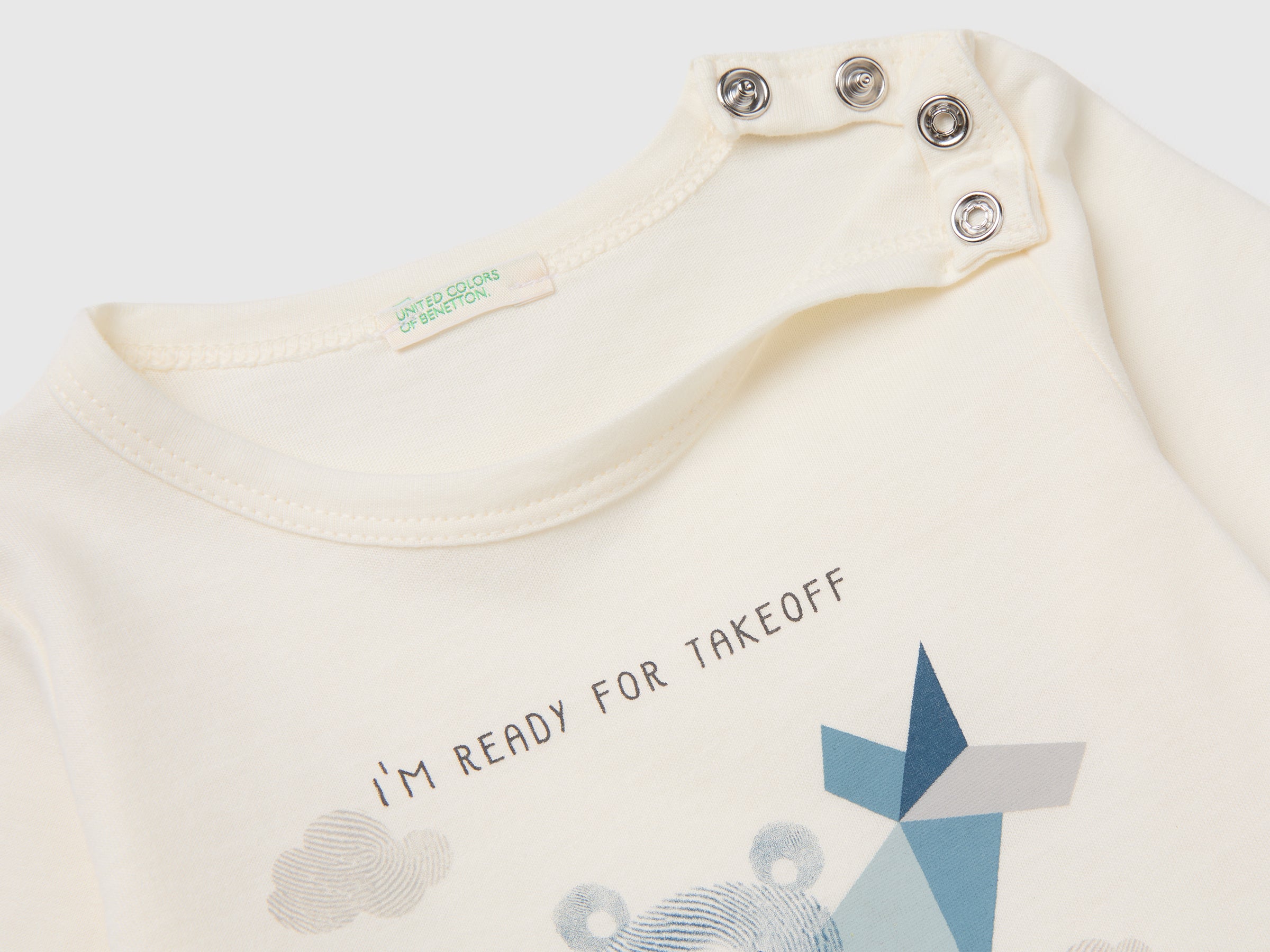 United Colors of Benetton T-shirt neonato cotone bio stampa animali