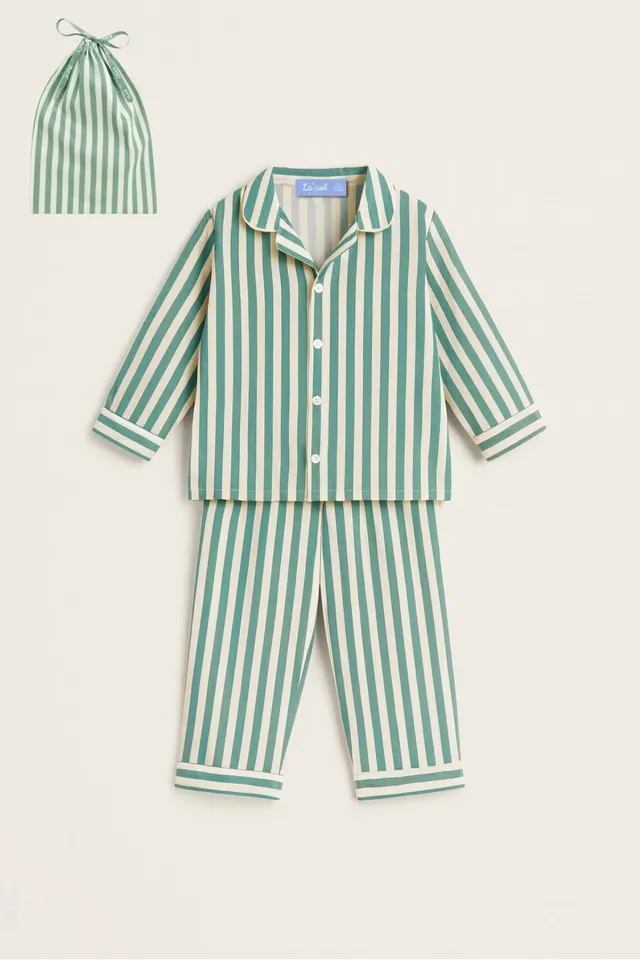 Kocarcia Kokarcia pigiama cotone righe verde 5-6 anni 116cm