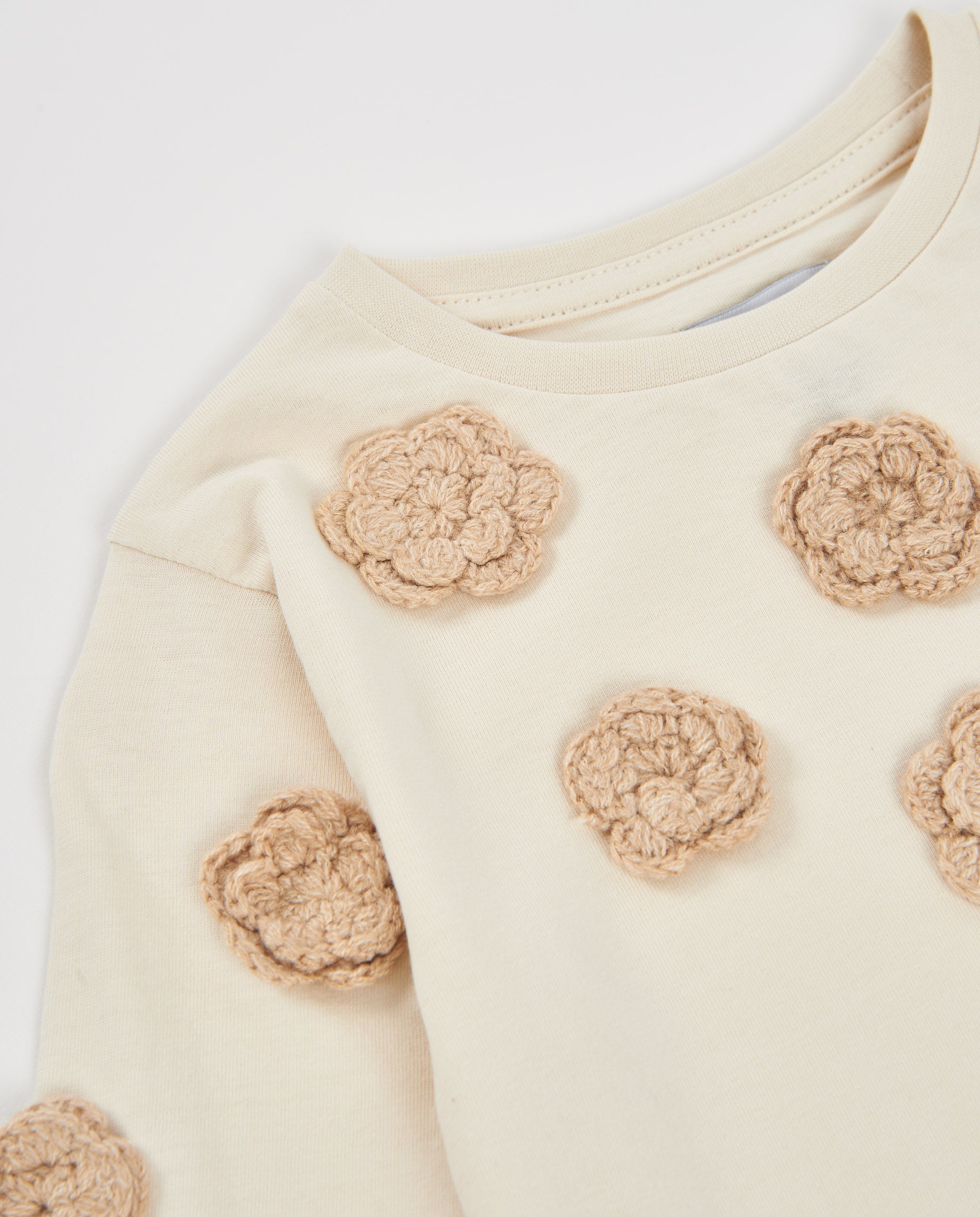 TucTuc Magliette Maglia Bambina Rosa Manica Lunga Fiori
