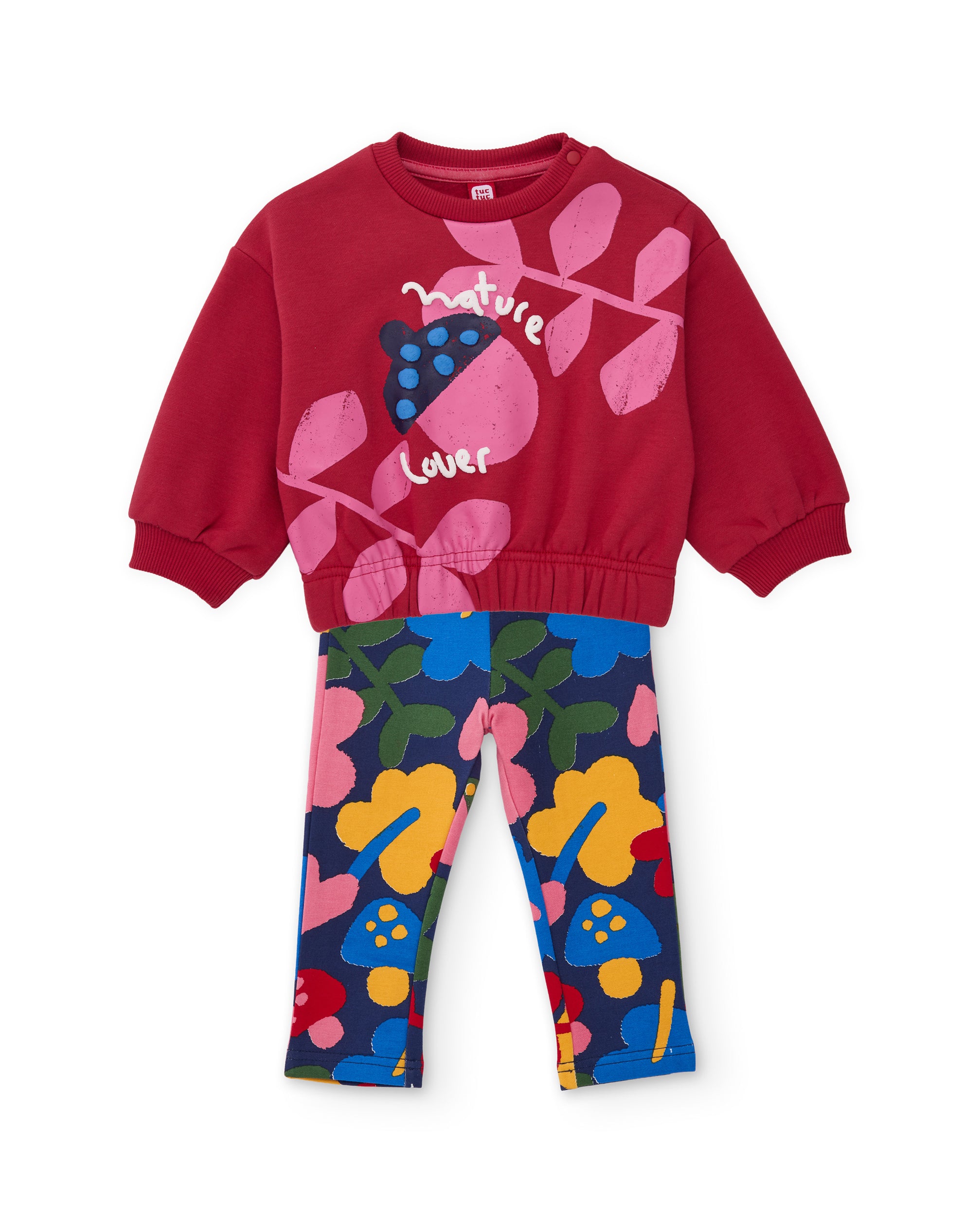 TucTuc Completi Tuta Bambina Rosso 4A Floreale