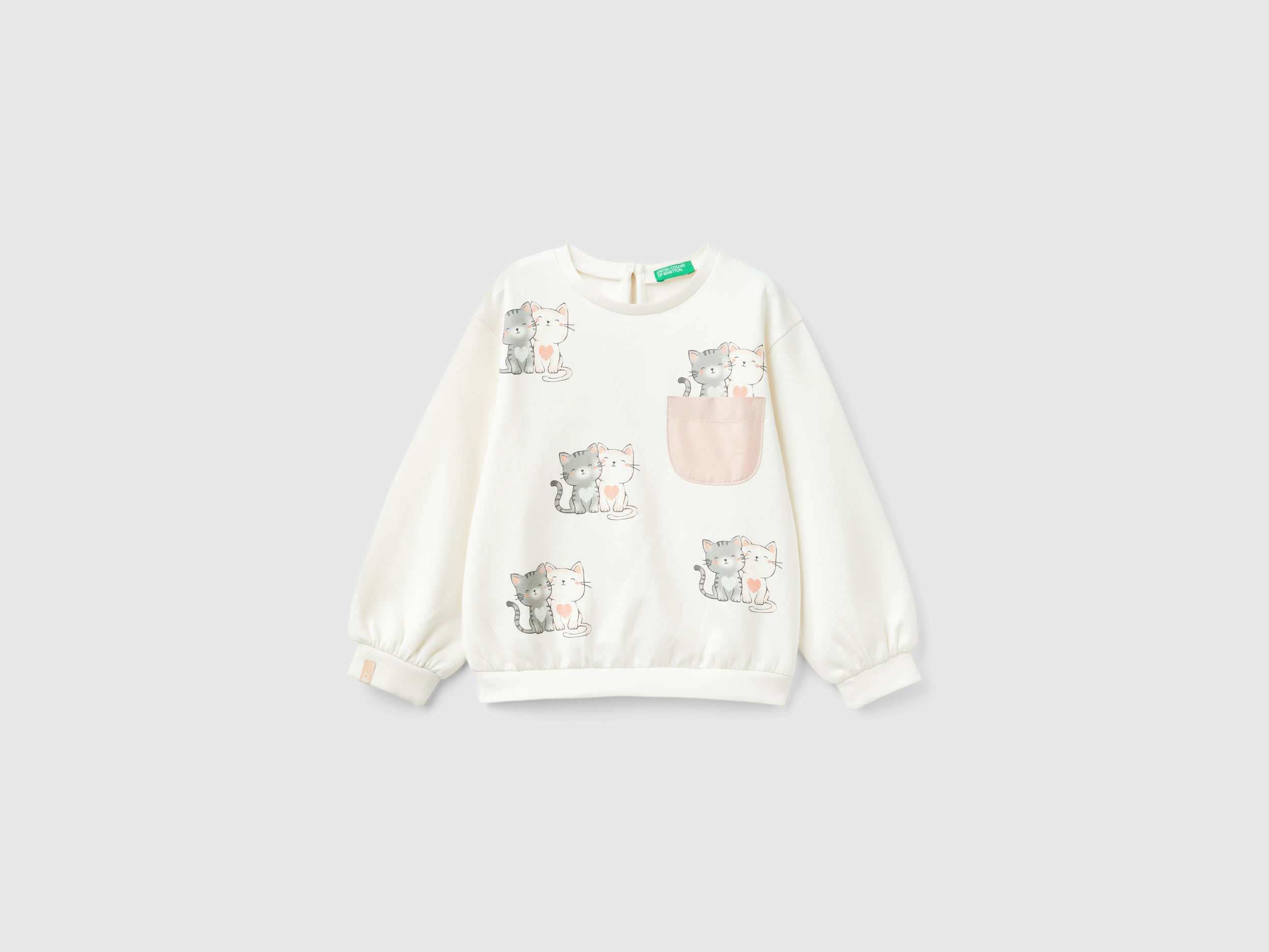 United Colors of Benetton felpa bambina gattino cotone 104