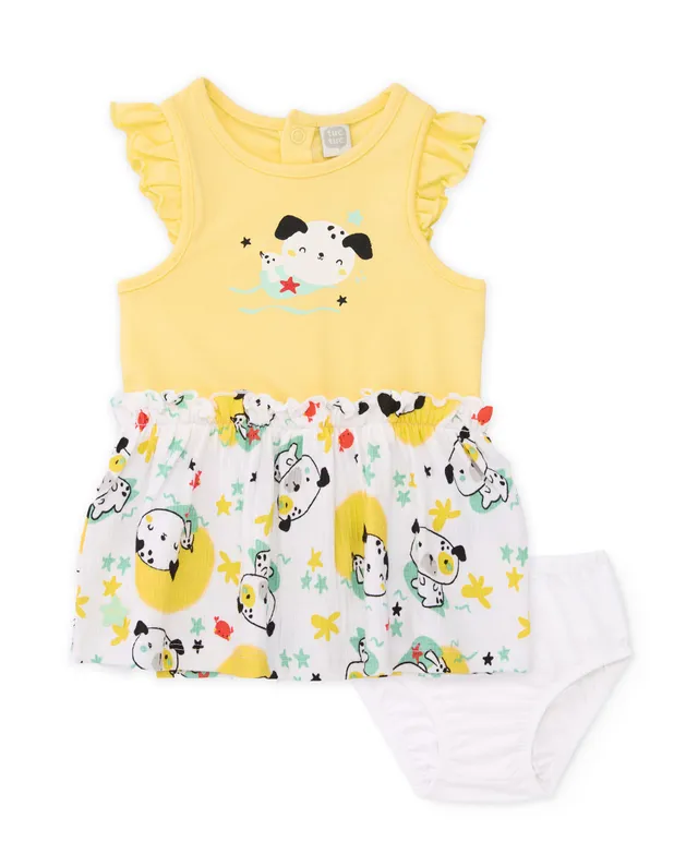 TucTuc Vestiti Abitino Neonata Giallo Cagnolino 2 Pezzi