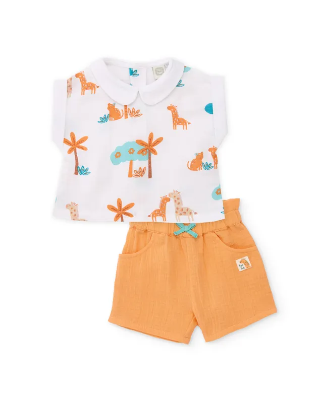 TucTuc Completi set giraffe bimba arancione 0-1 mesi