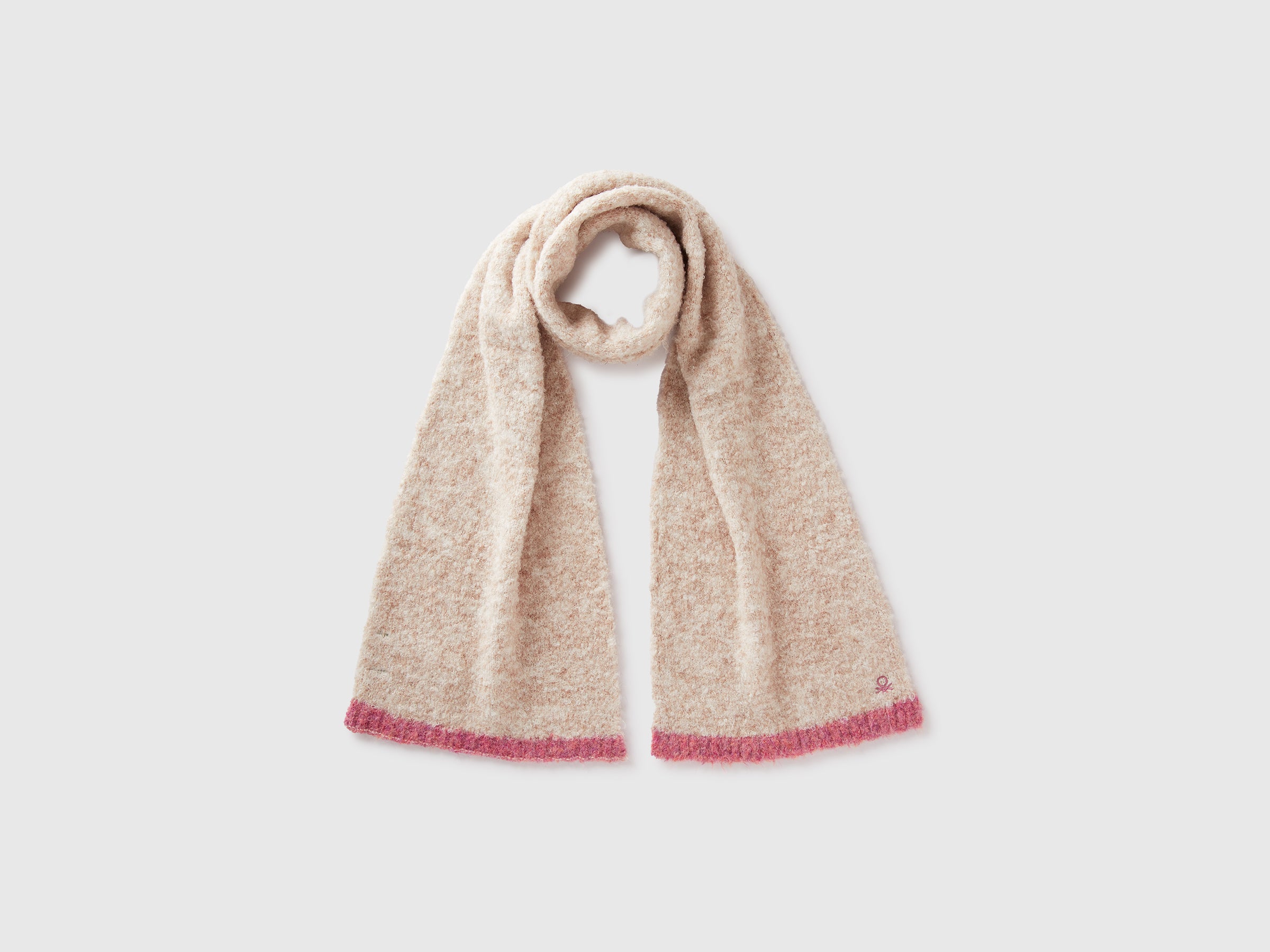 United Colors of Benetton Sciarpa mista lana bordi contrasto