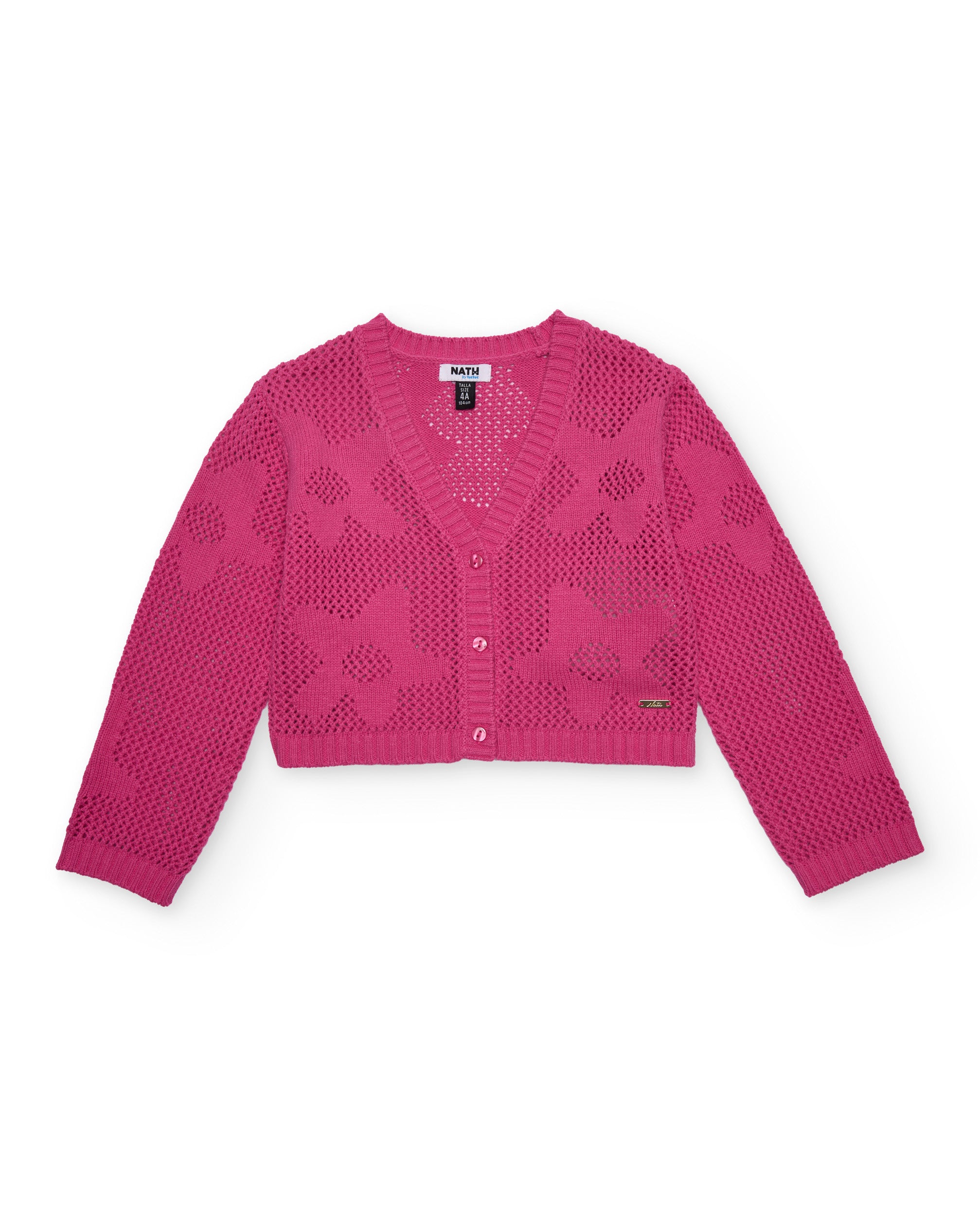 TucTuc Maglioni cardigan traforato bimba fucsia 4 anni