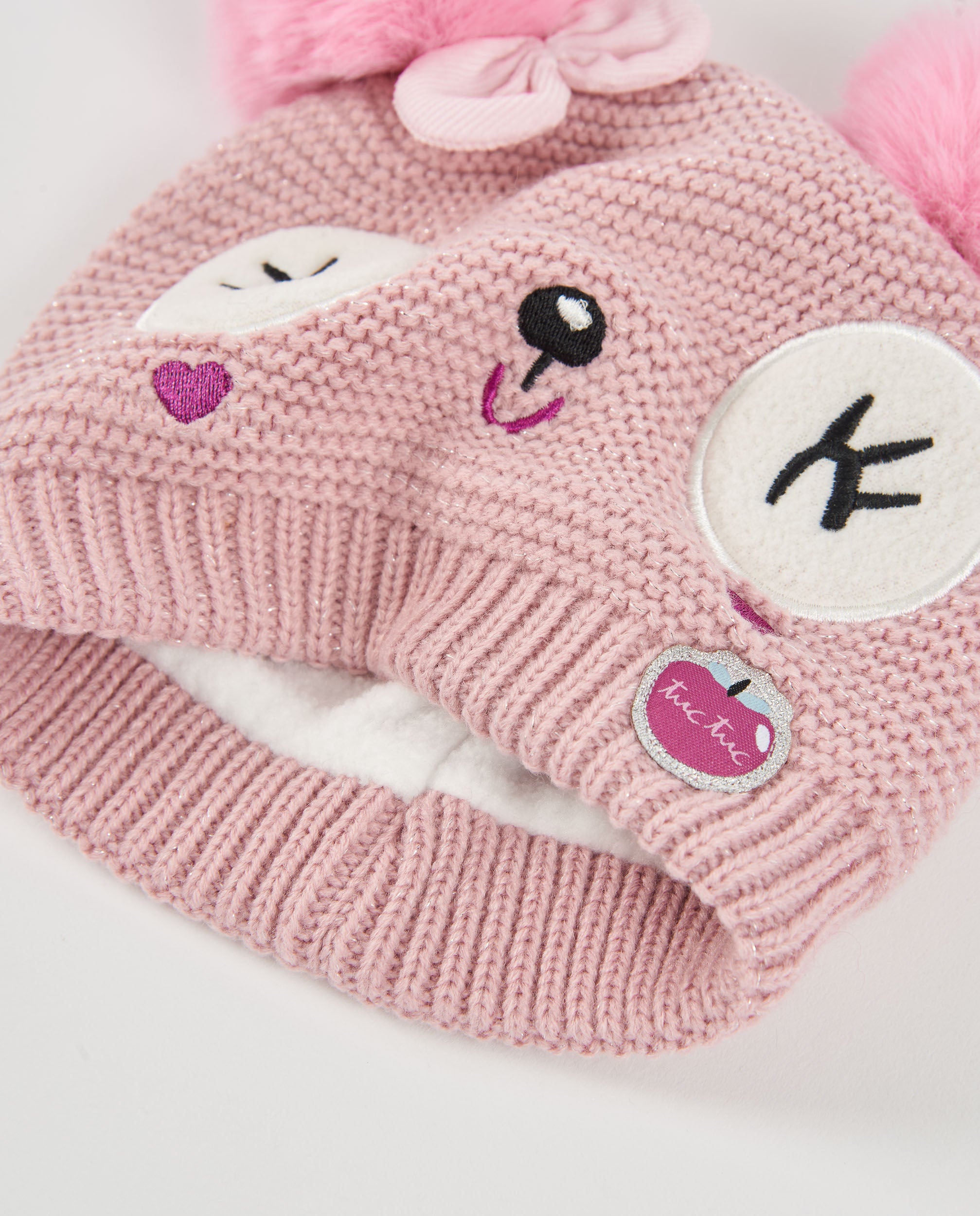 TucTuc Accessori Set Bimba Berretto+Collo Tricot Rosa 44-54