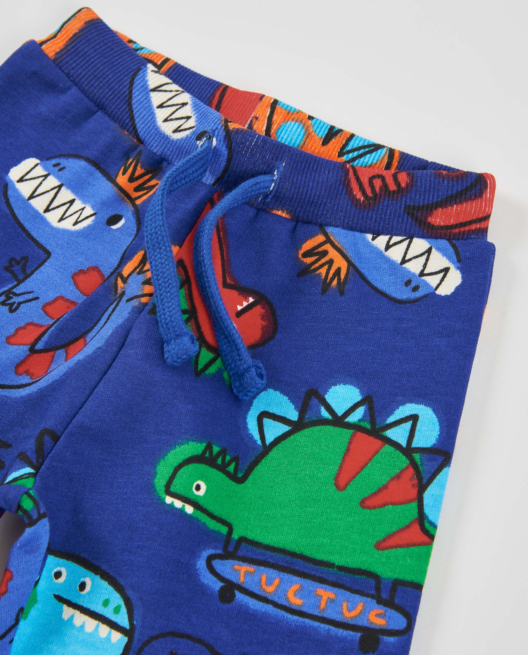 TucTuc Pantaloni Felpa Bambino Blu 4A Dinosauri