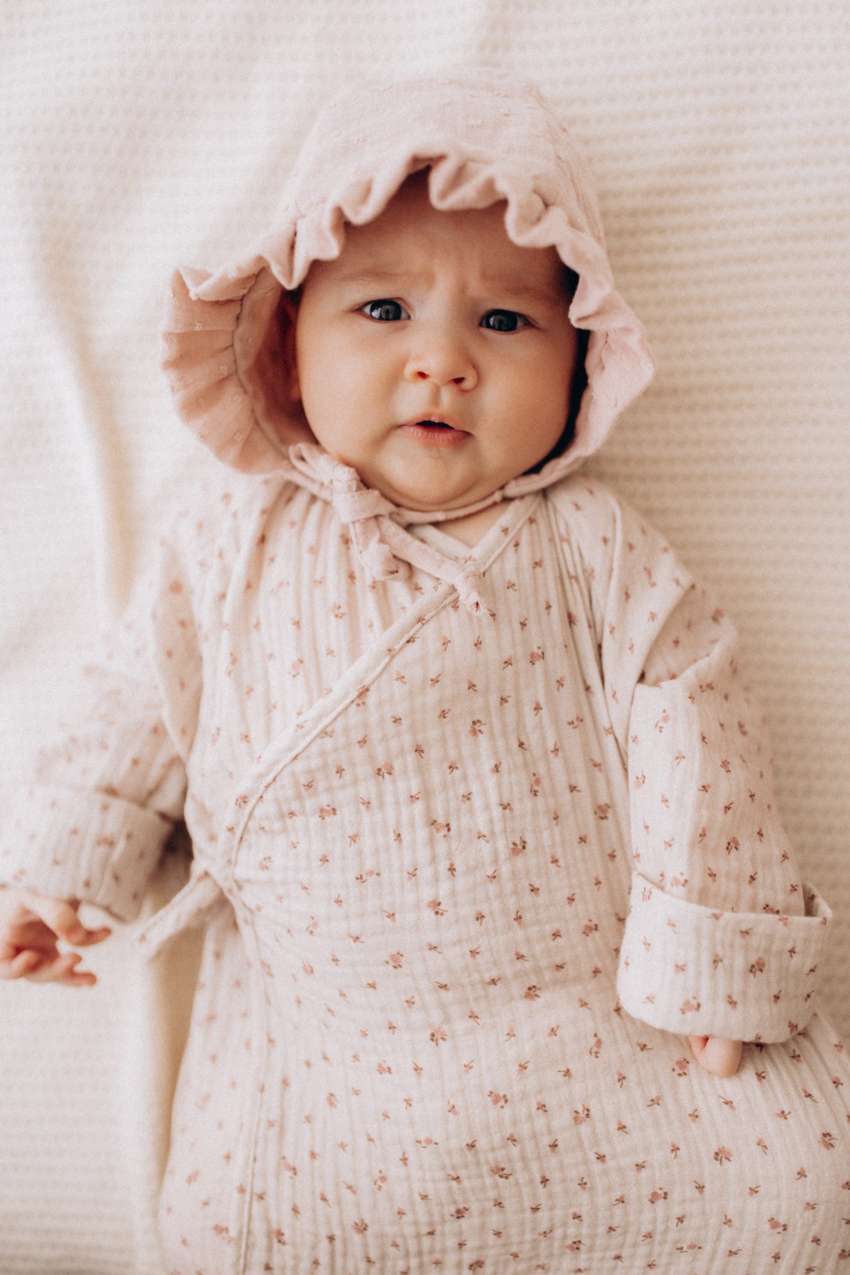 Woolly Organic Muslin Sun Hat cappello sole neonata cotone bio