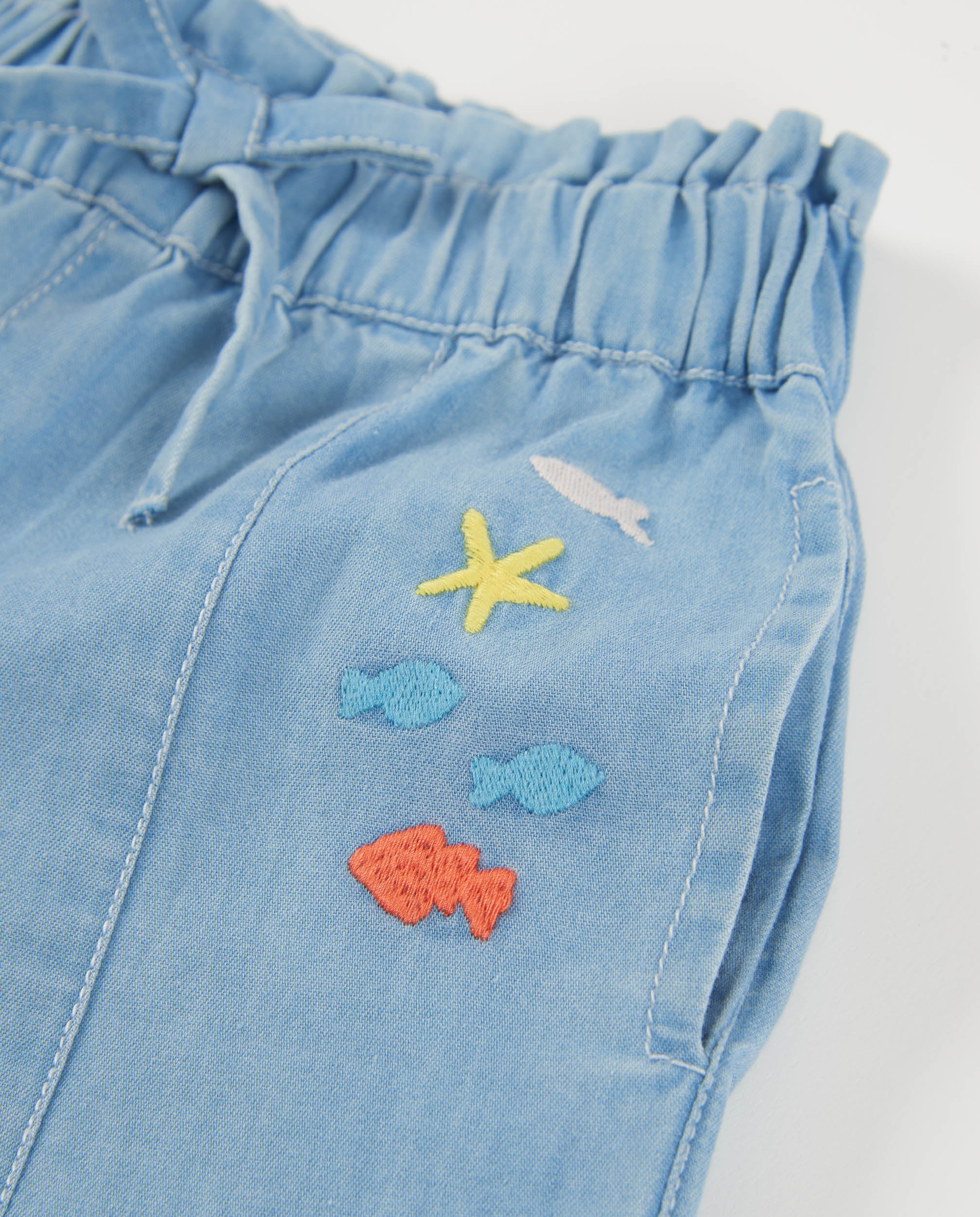 TucTuc Pantaloni Culotte Bimba Denim Chiaro Cotone