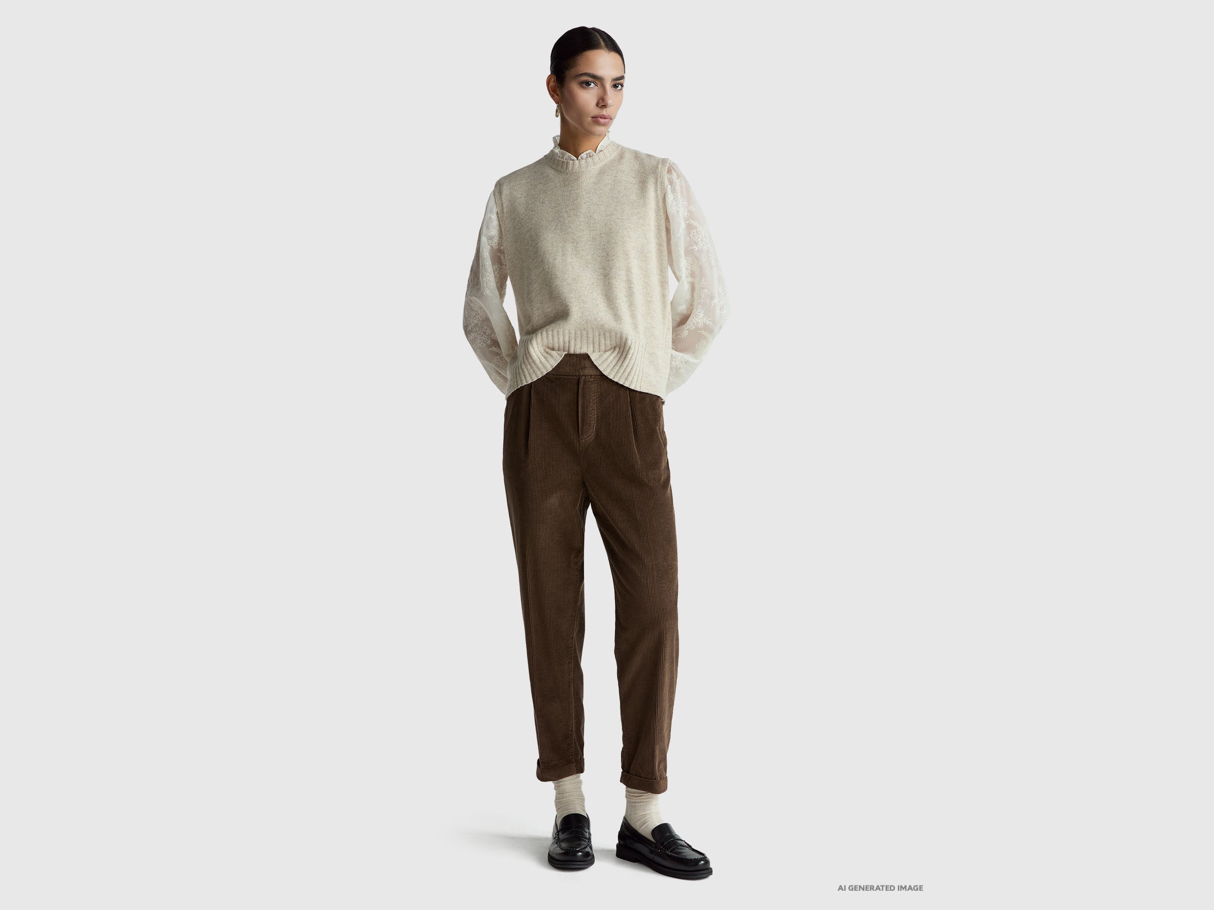 United Colors of Benetton Chinos Velluto Vita Elasticizzata