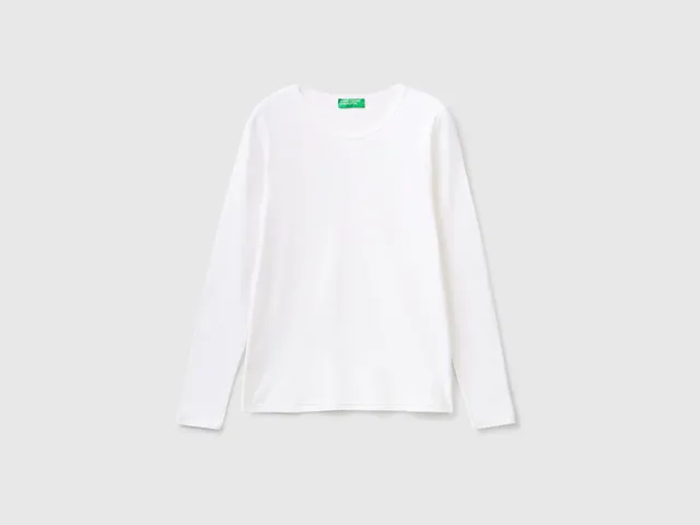 United Colors of Benetton T-Shirt maglietta cotone maniche lunghe logo