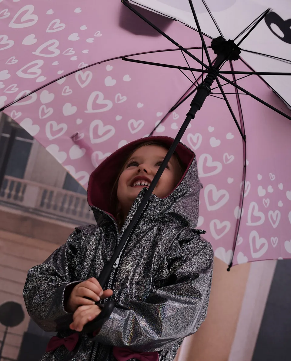 TucTuc Accessori ombrello bambina rosa cuori automatico