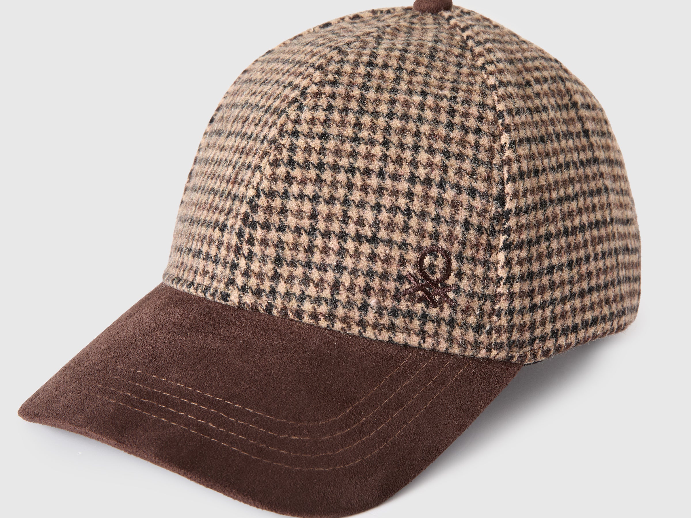 United Colors of Benetton Cappello Baseball Pied de Poule Visiera
