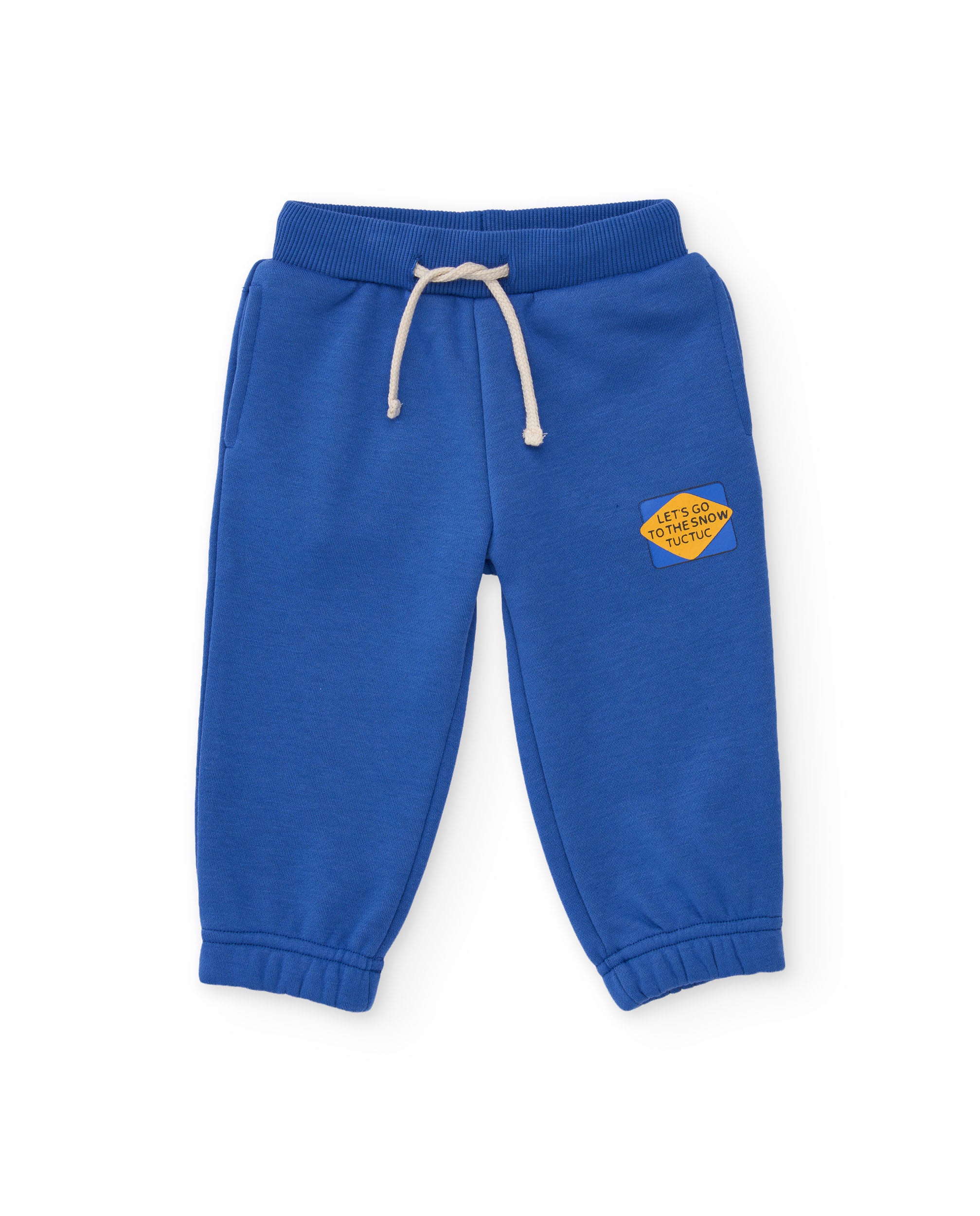 TucTuc Pantaloni tuta bambino blu felpa tasca stampa