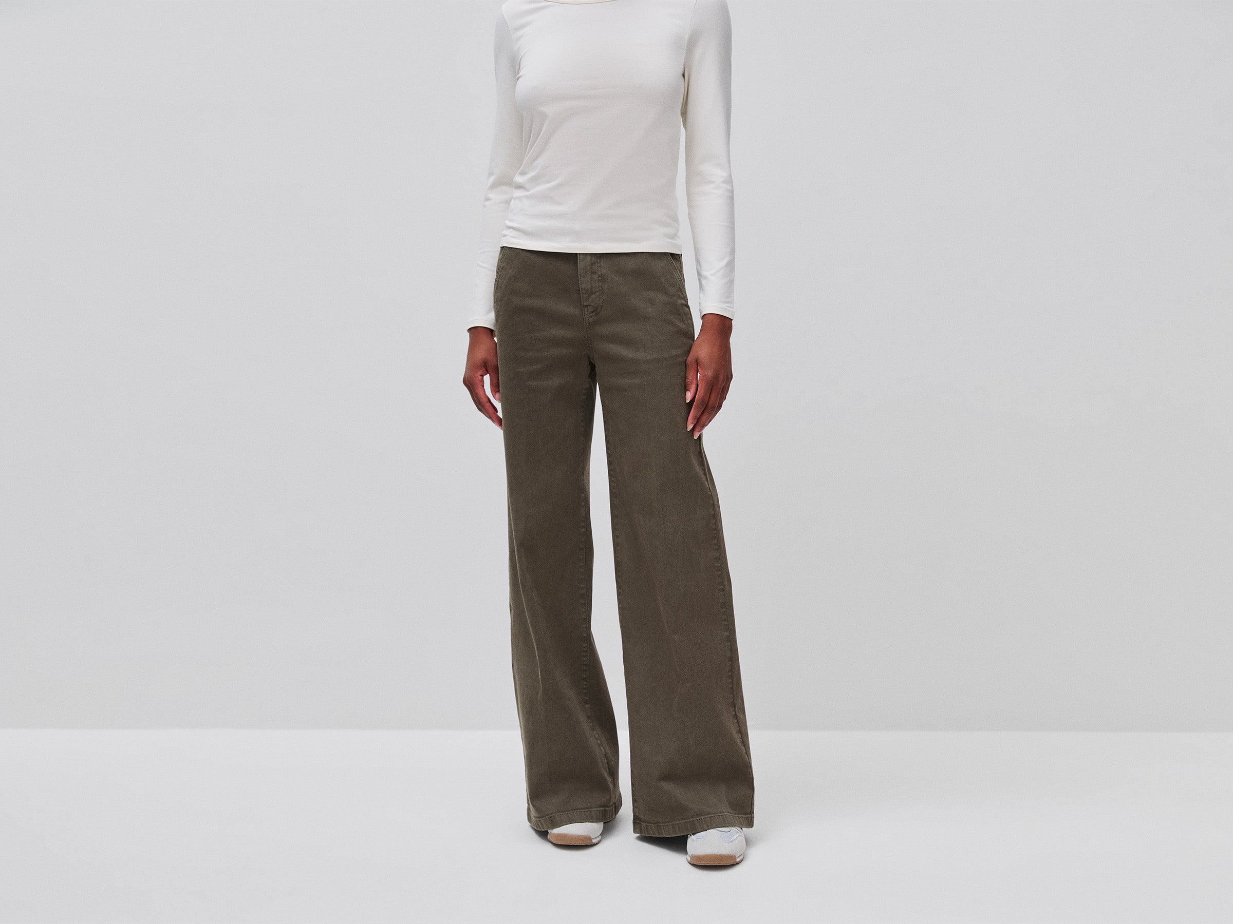 United Colors of Benetton Wide-Leg pantaloni palazzo cotone 42 gamba larga