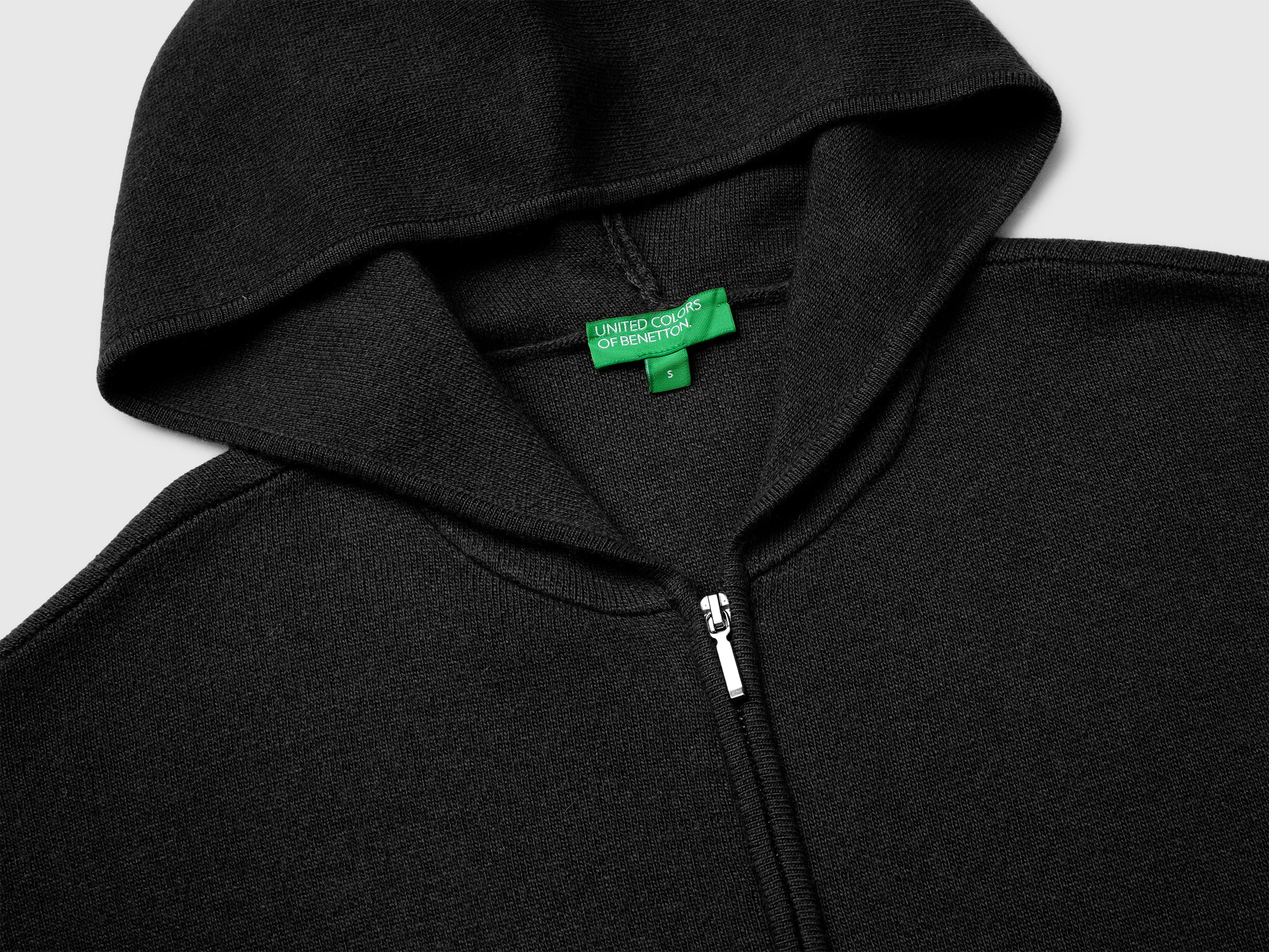 Benetton felpa zip cappuccio lana cashmere taglia S