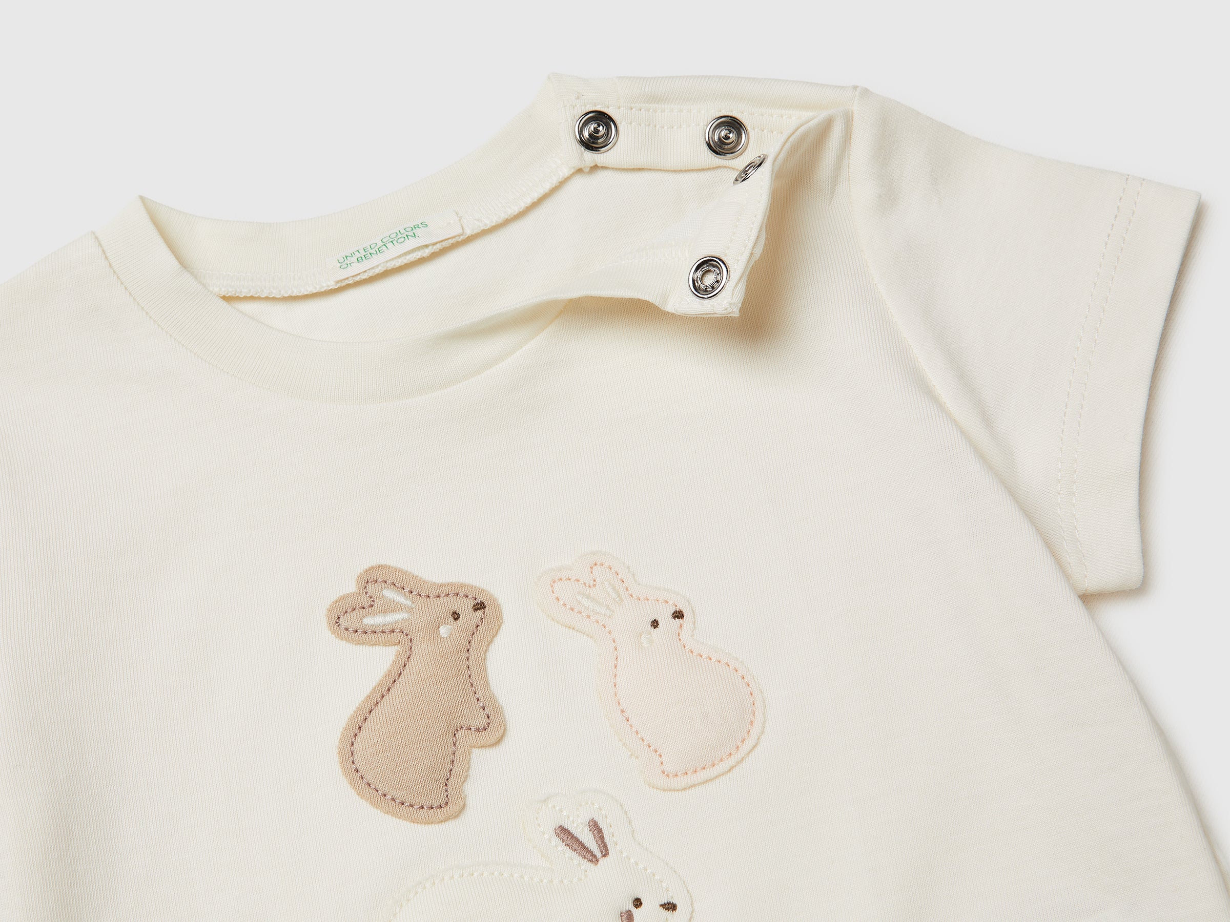 Benetton T-Shirts Maglietta Cotone Biologico Neonato Top
