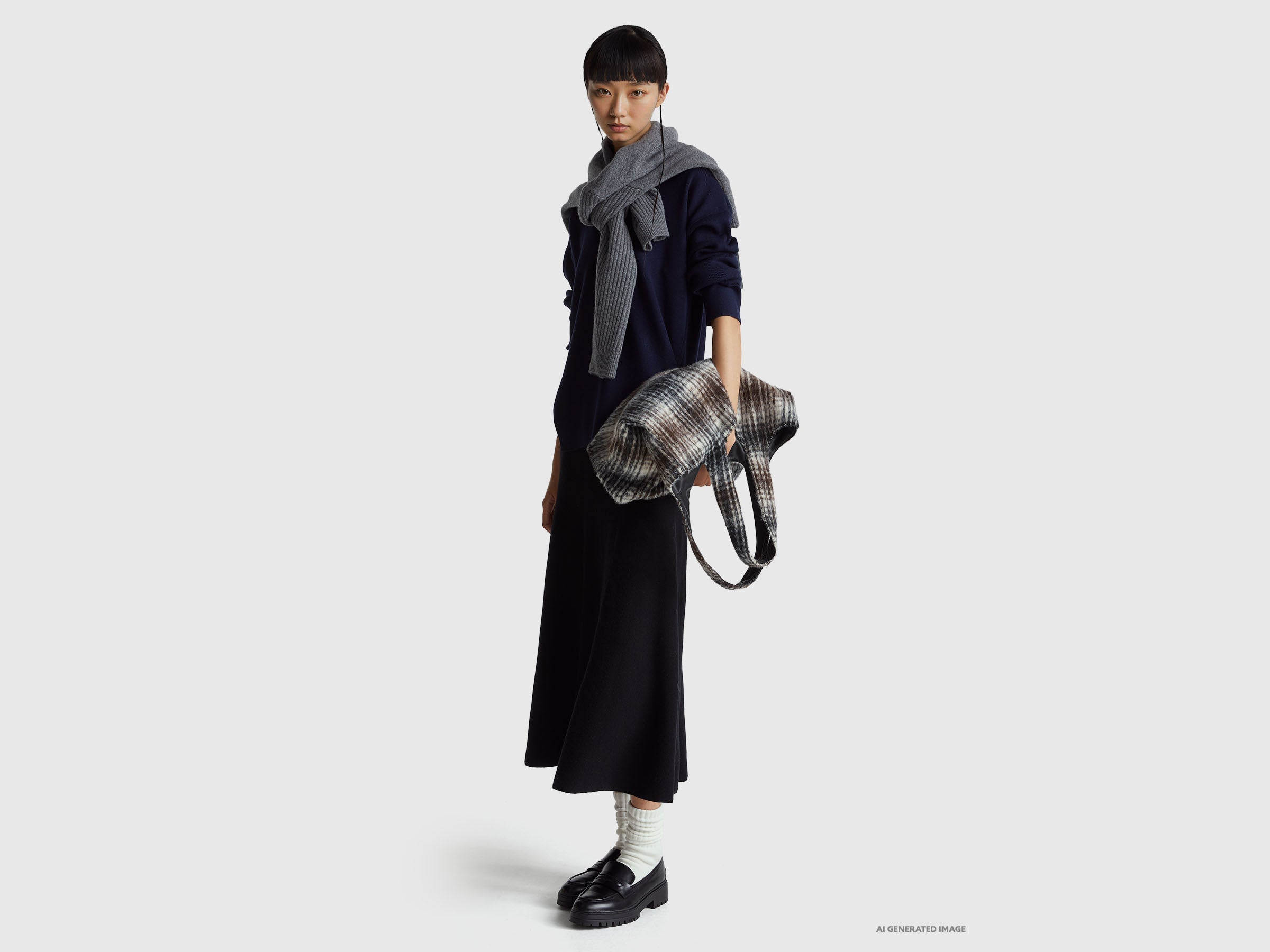 Benetton Maglione con spacchi viscosa Ecovero