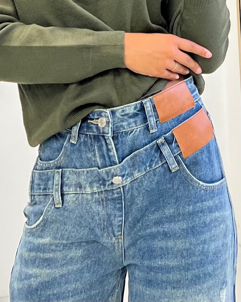 Sottosopra Jeans jez2747 doppia vita zip laterale jeans