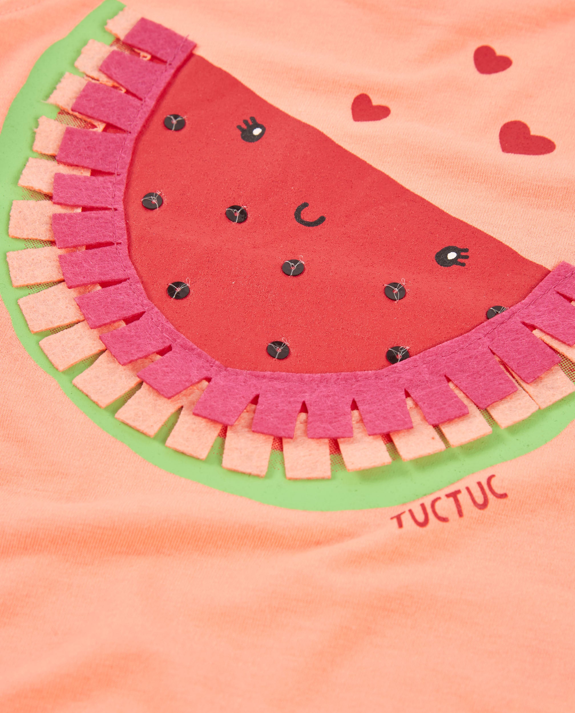 TucTuc Magliette T-shirt bambina arancione anguria brillanti