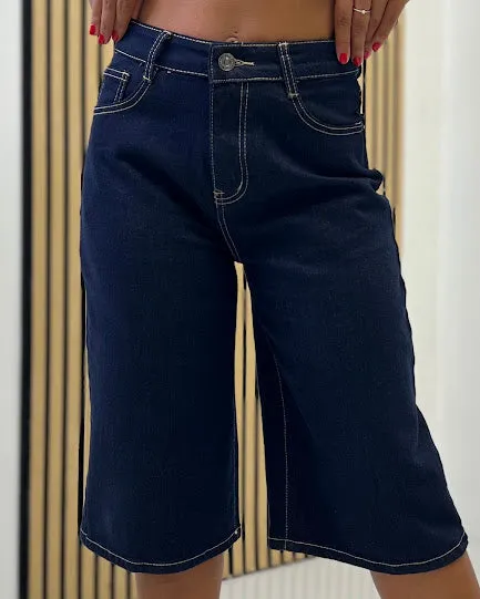 Sottosopra jewho1157 bermuda denim jeans scuro taglia M