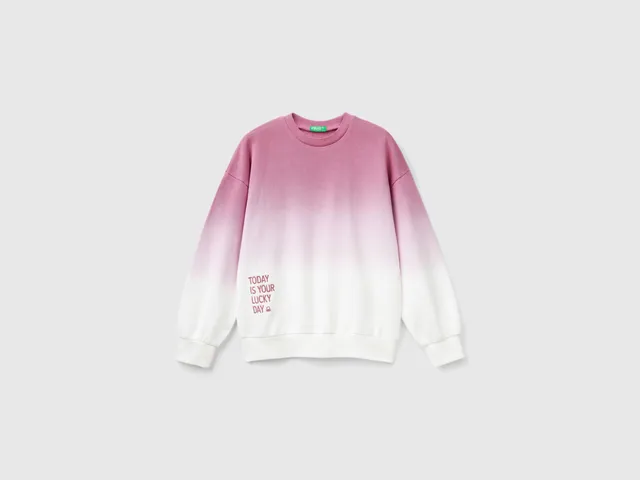 United Colors of Benetton felpa dip dye ricamo cotone taglia M