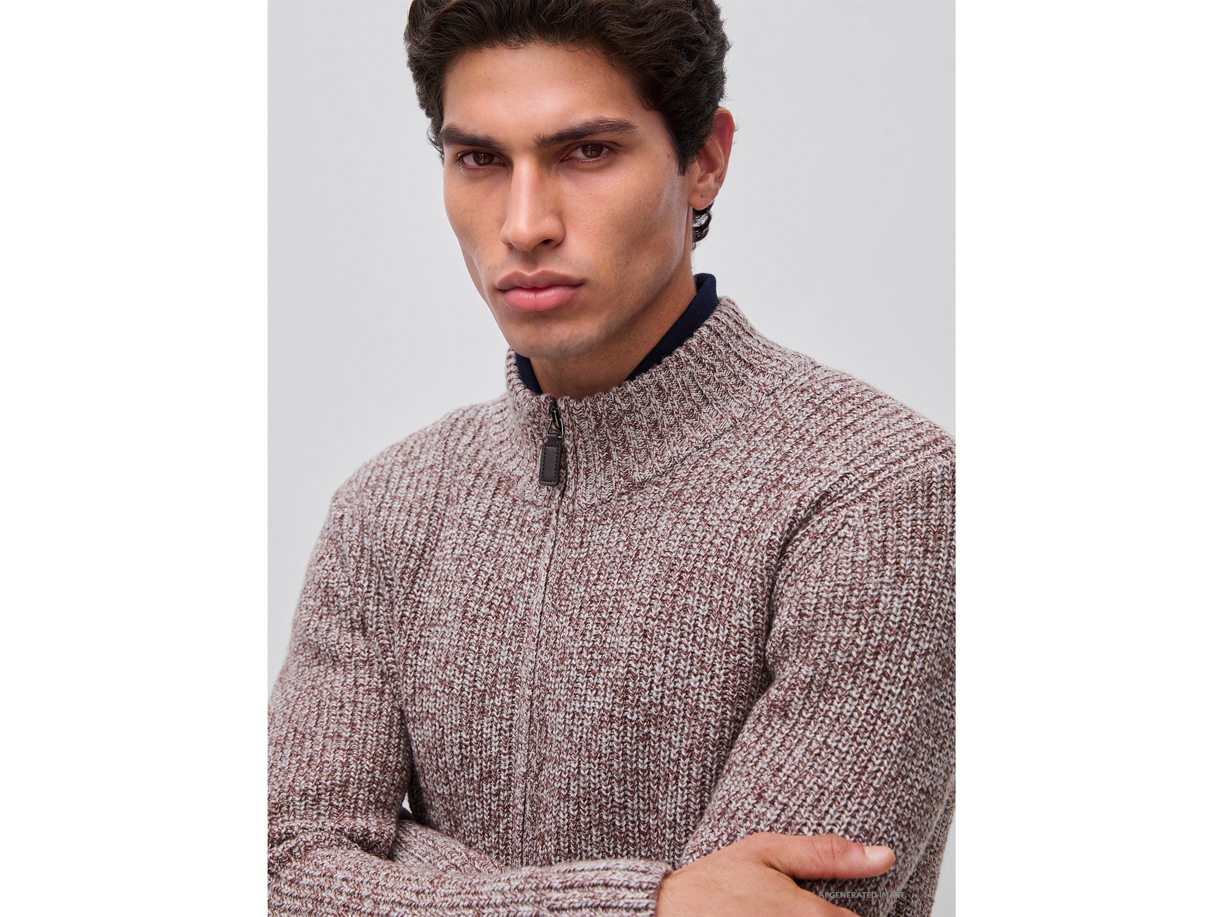United Colors of Benetton cardigan lana zip S-XXL collo alto