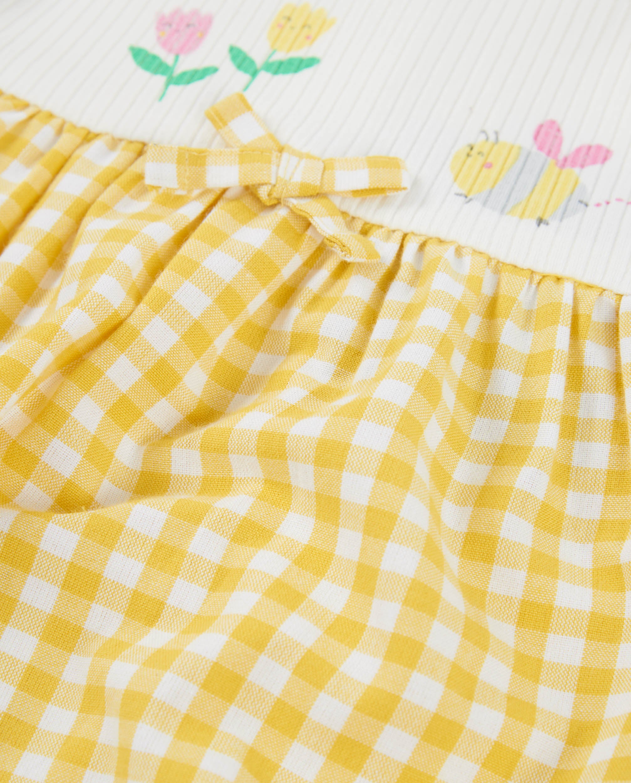 TucTuc Vestiti neonato vichy giallo con mutandina 2pz