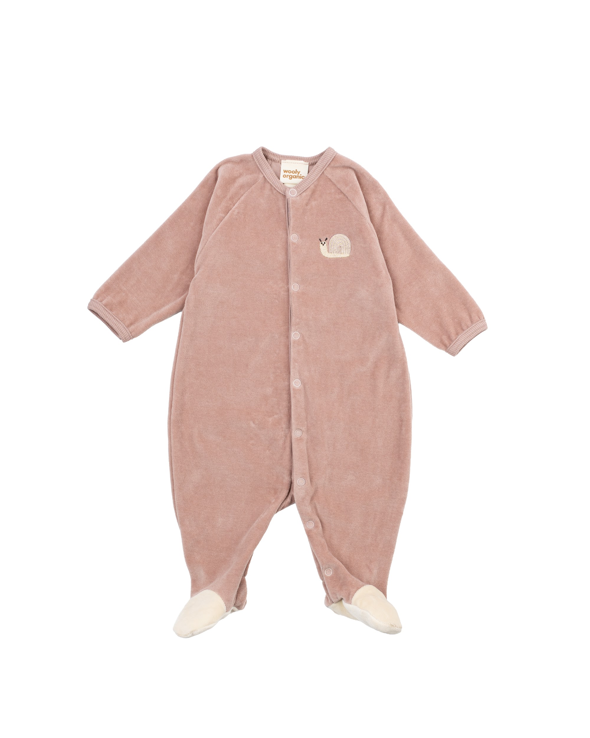 Woolly Organic Embroidered Sleepsuit tutina velluto ricamata AW26