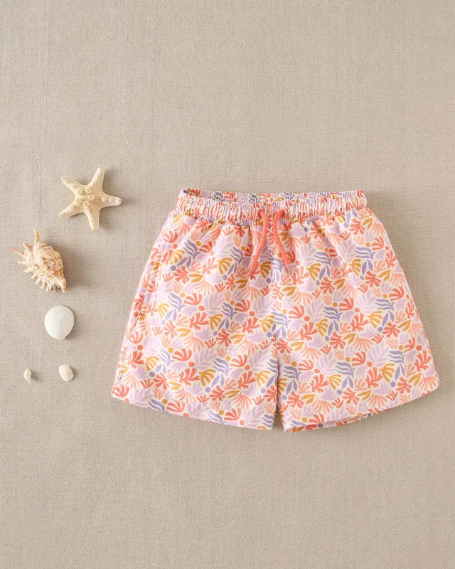 Dadati Costume Pantaloncino Bimbo Floreale Arancione 4-6A
