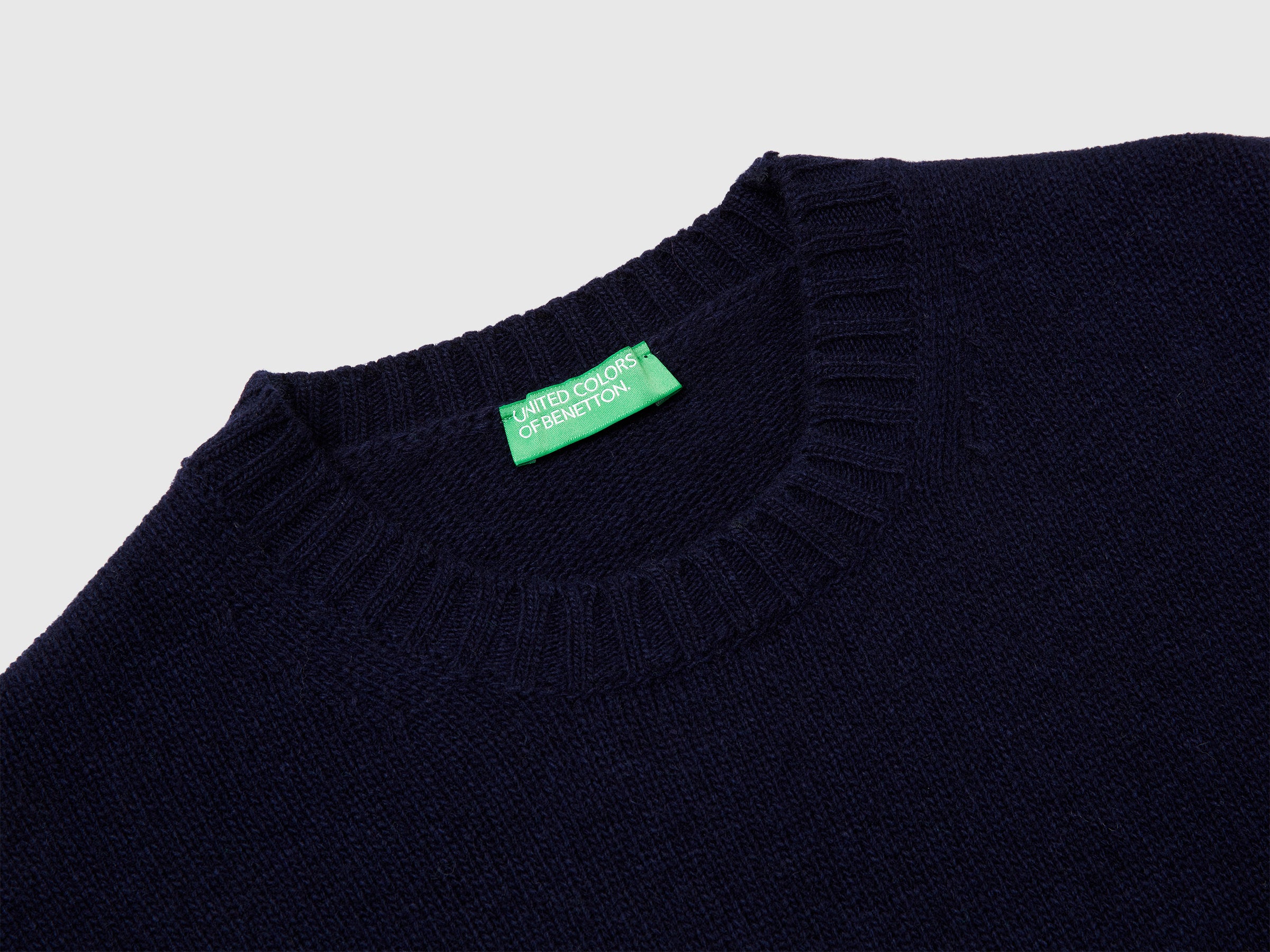 United Colors of Benetton maglione misto lana girocollo logo