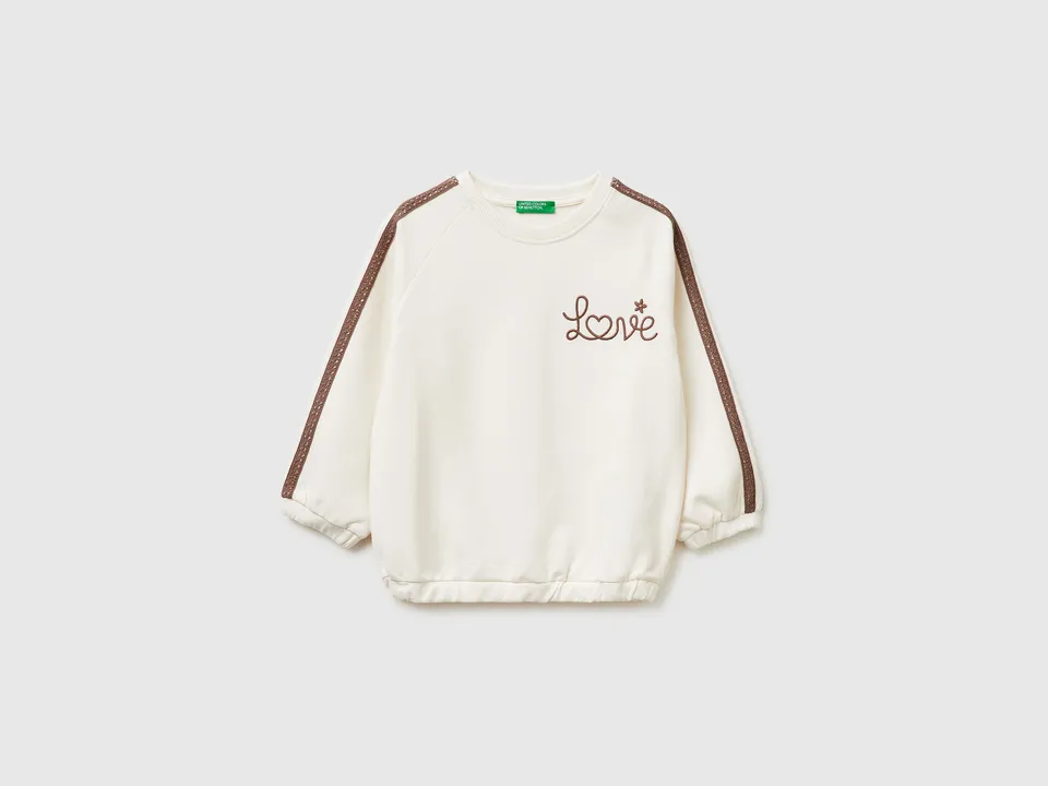 United Colors of Benetton 3F9VG10M2 felpa pizzo cotone 104