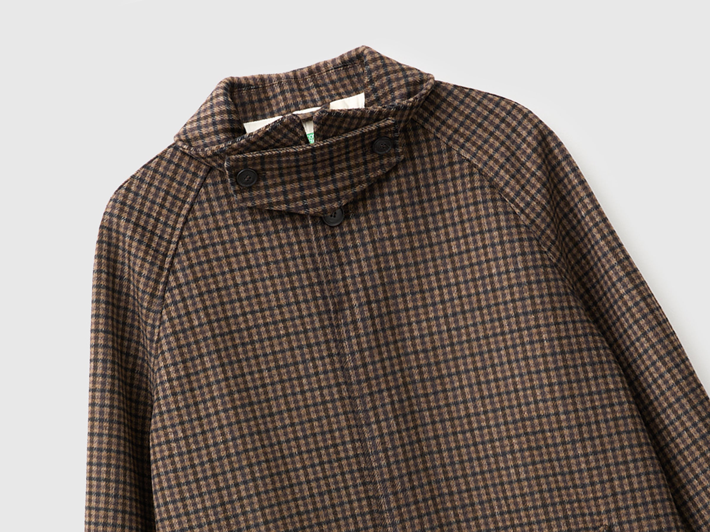 United Colors of Benetton cappotto lungo quadri misto lana 50
