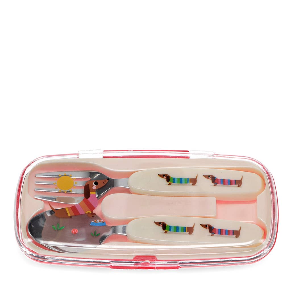 REX LONDON Bassotto Set Posate Bimbi con Custodia