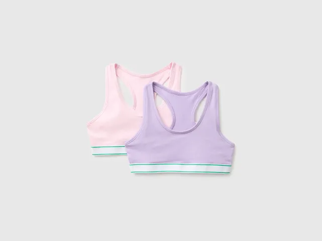 United Colors of Benetton Reggiseni Cotone Rosa Lilla 5-6 Anni