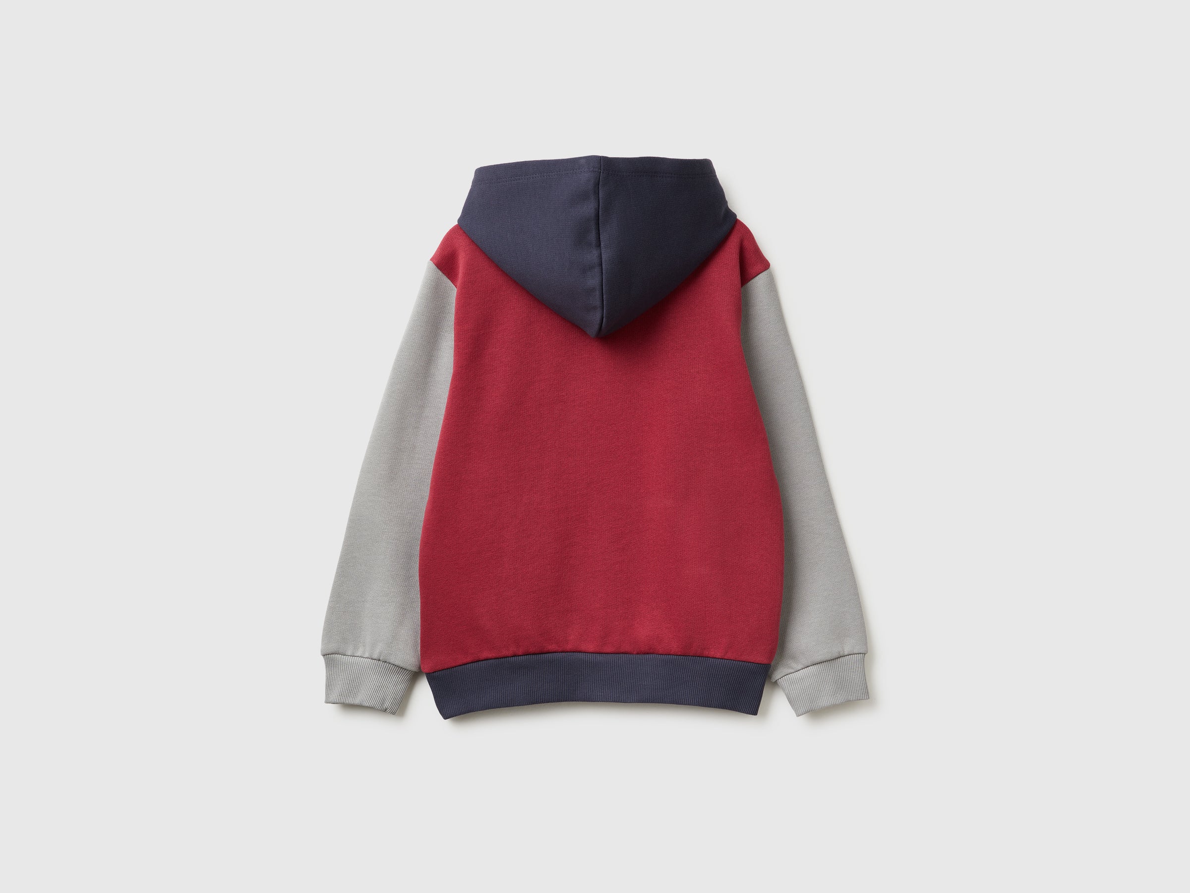 Benetton Felpa Cappuccio Cotone Logo Tasca Canguro