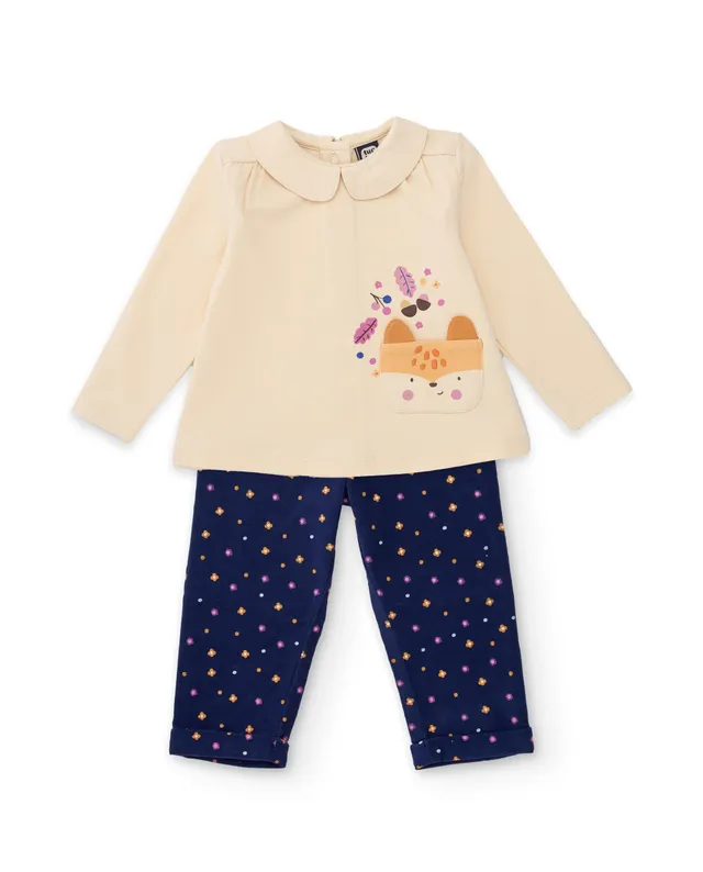 TucTuc Completi Completo Neonata Crudo Pois 2 Pezzi