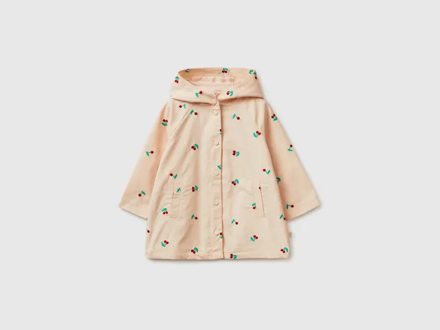 United Colors of Benetton giacca ciliegie cotone cappuccio bimba