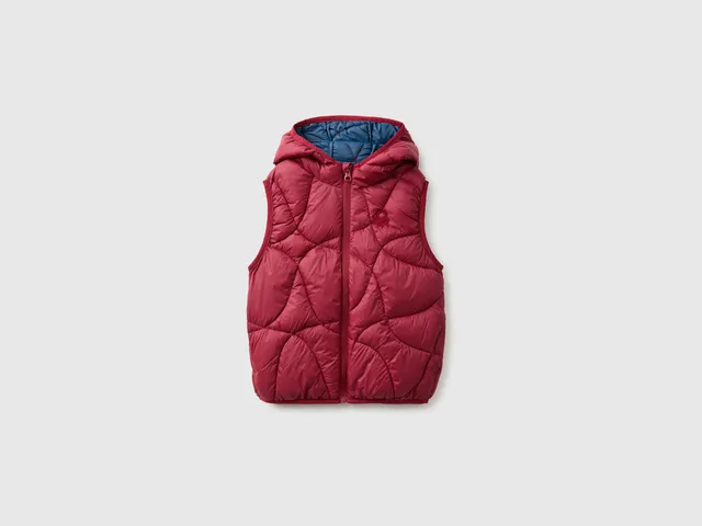 United Colors of Benetton Gilet Imbottito con Cappuccio Taglia 82 Leggero
