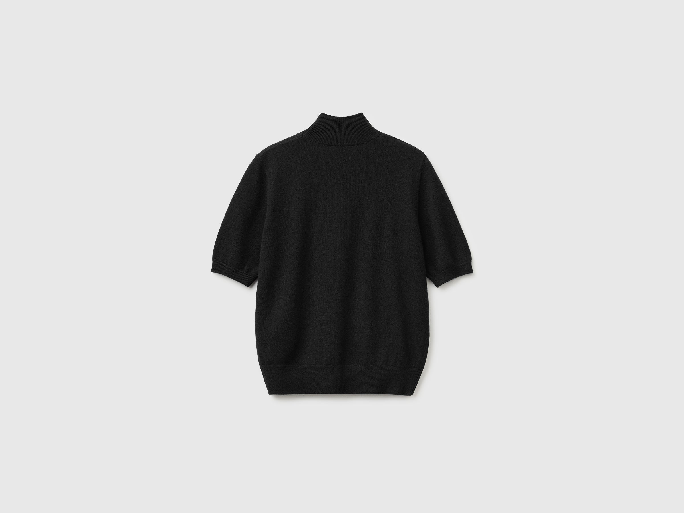 Benetton maglione dolcevita manica corta lana cashmere viscosa