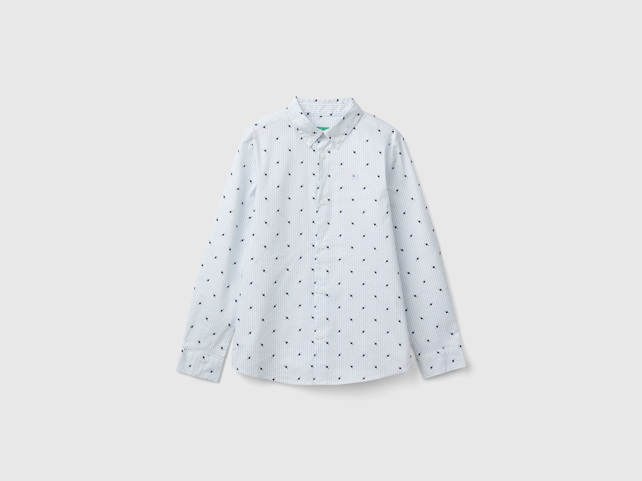 United Colors of Benetton Camicia Slim Manica Lunga Cotone