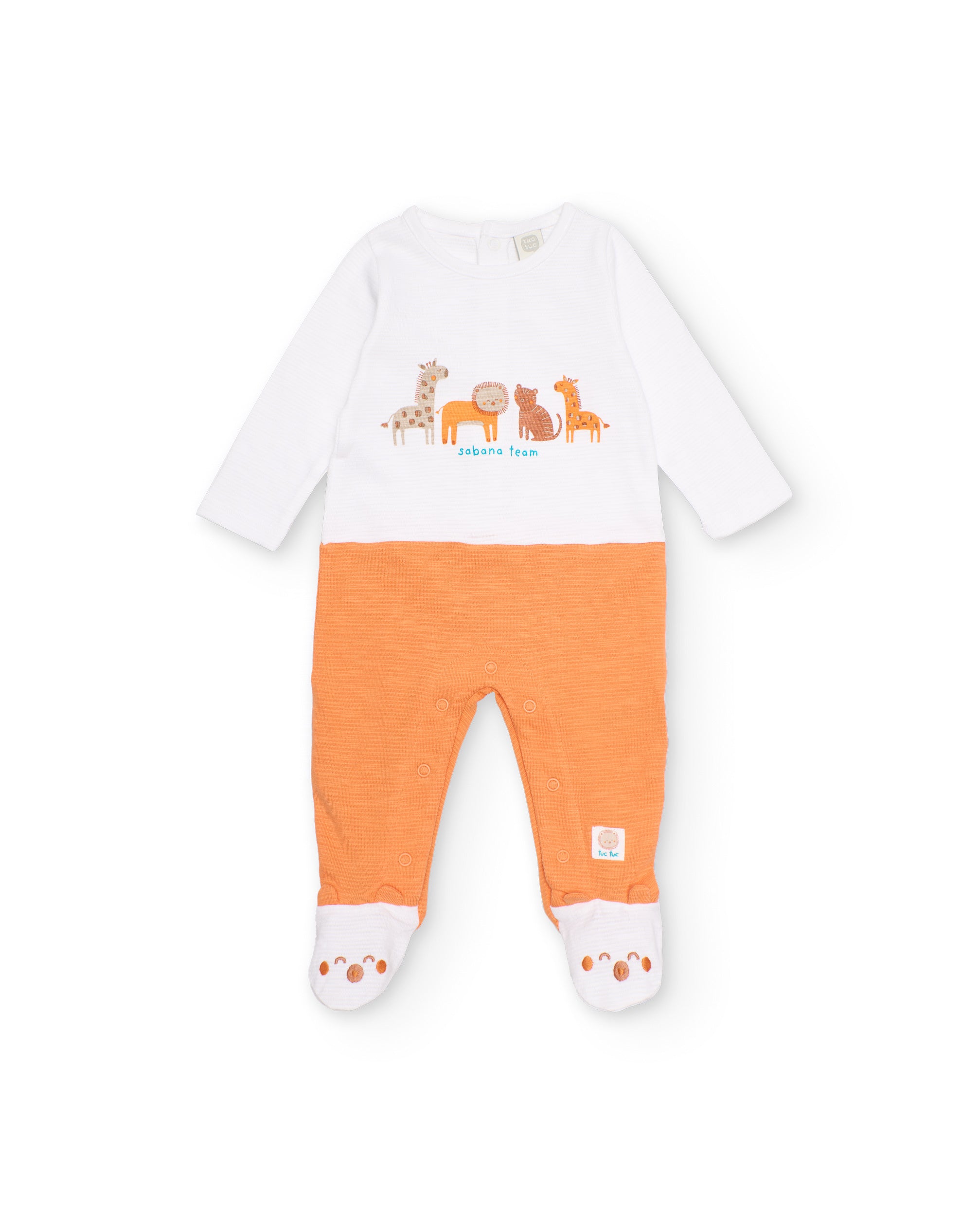 TucTuc Tutine Pagliaccetto Tutina Bianco Corallo Neonato