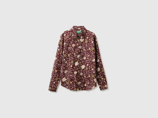 United Colors of Benetton camicia fantasia cotone maniche lunghe M