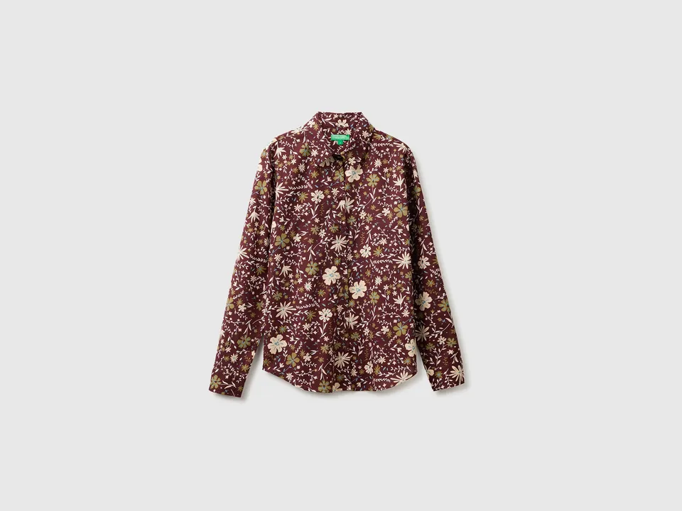 United Colors of Benetton camicia fantasia cotone maniche lunghe M
